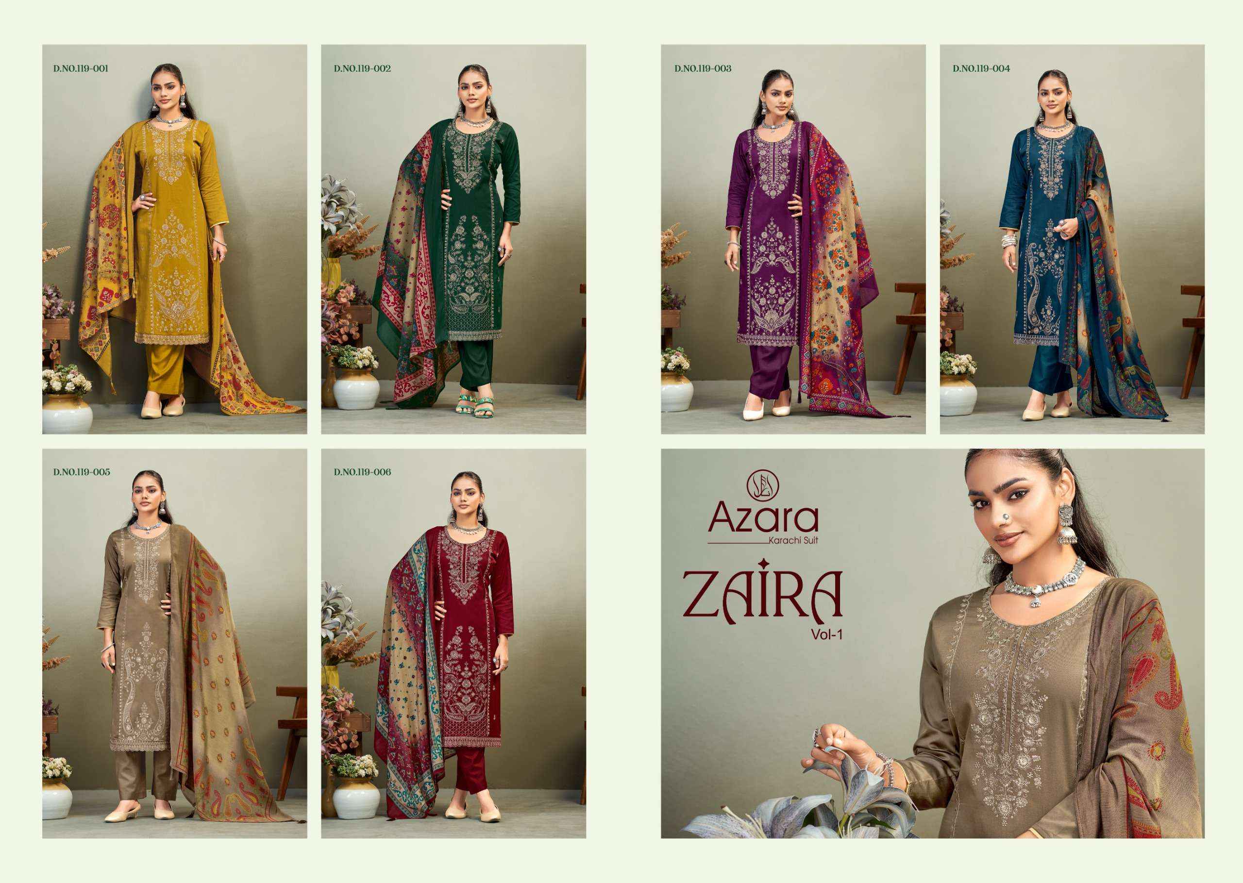 Radhika Fashion Azara Zaira Vol 1 Jam Cotton Dress Material 6 pcs Catalogue