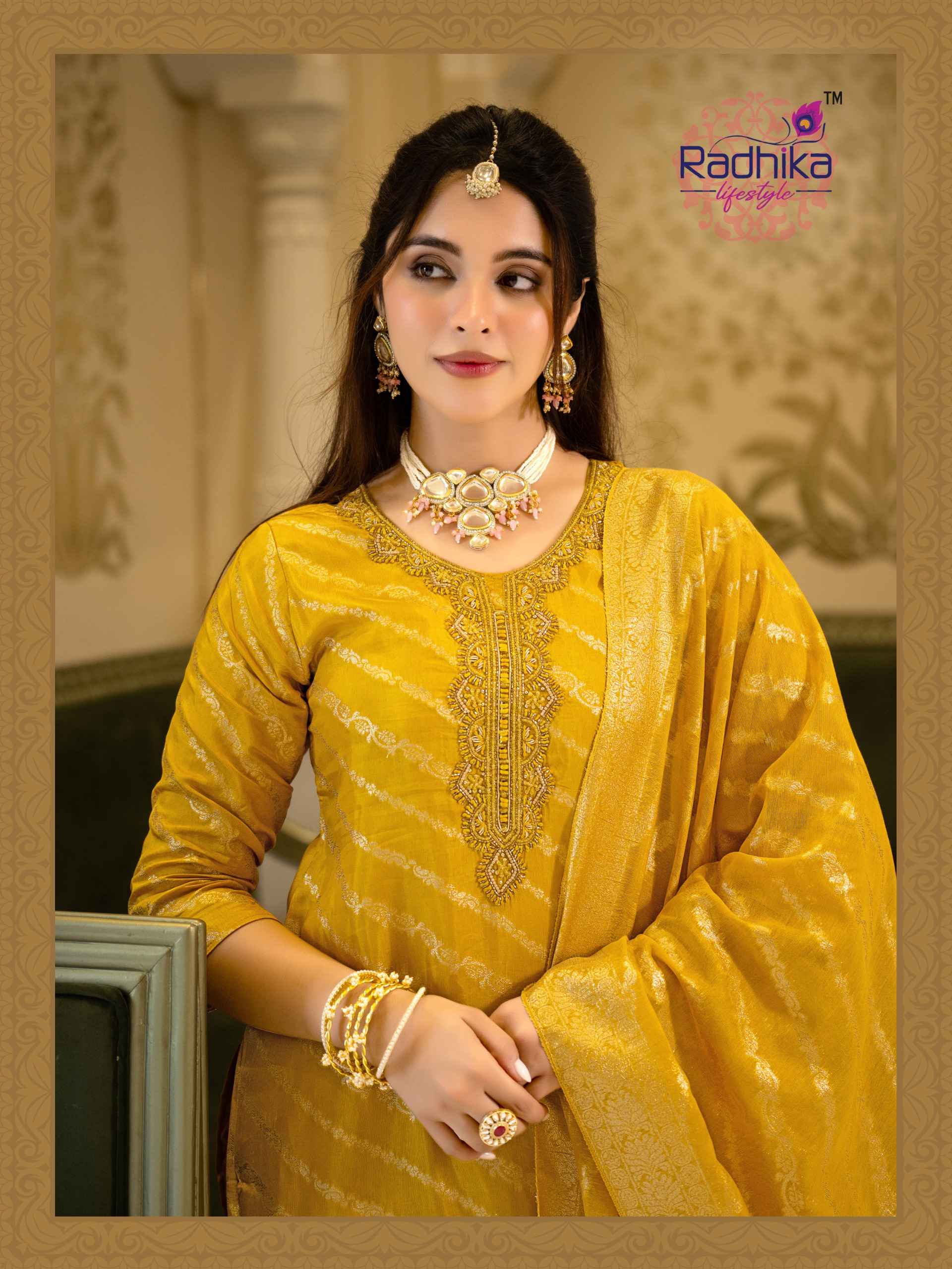 Radhika Lifestyle Rang Vol 2 Dola Silk Jacquard Kurti Combo 6 pcs Catalogue