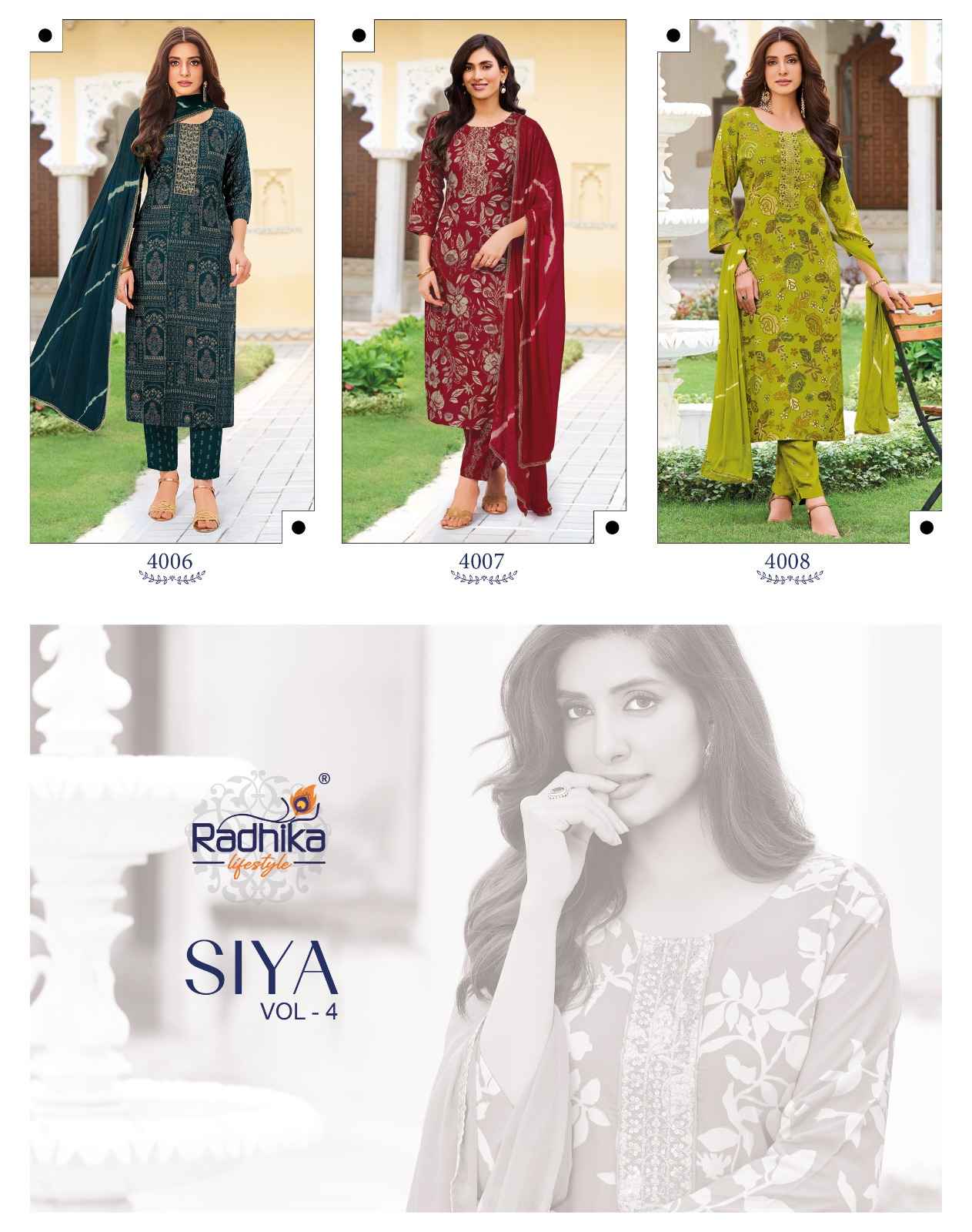 Radhika Lifestyle Siya Vol 4 Reyon Kurti Combo 8 pcs Catalogue