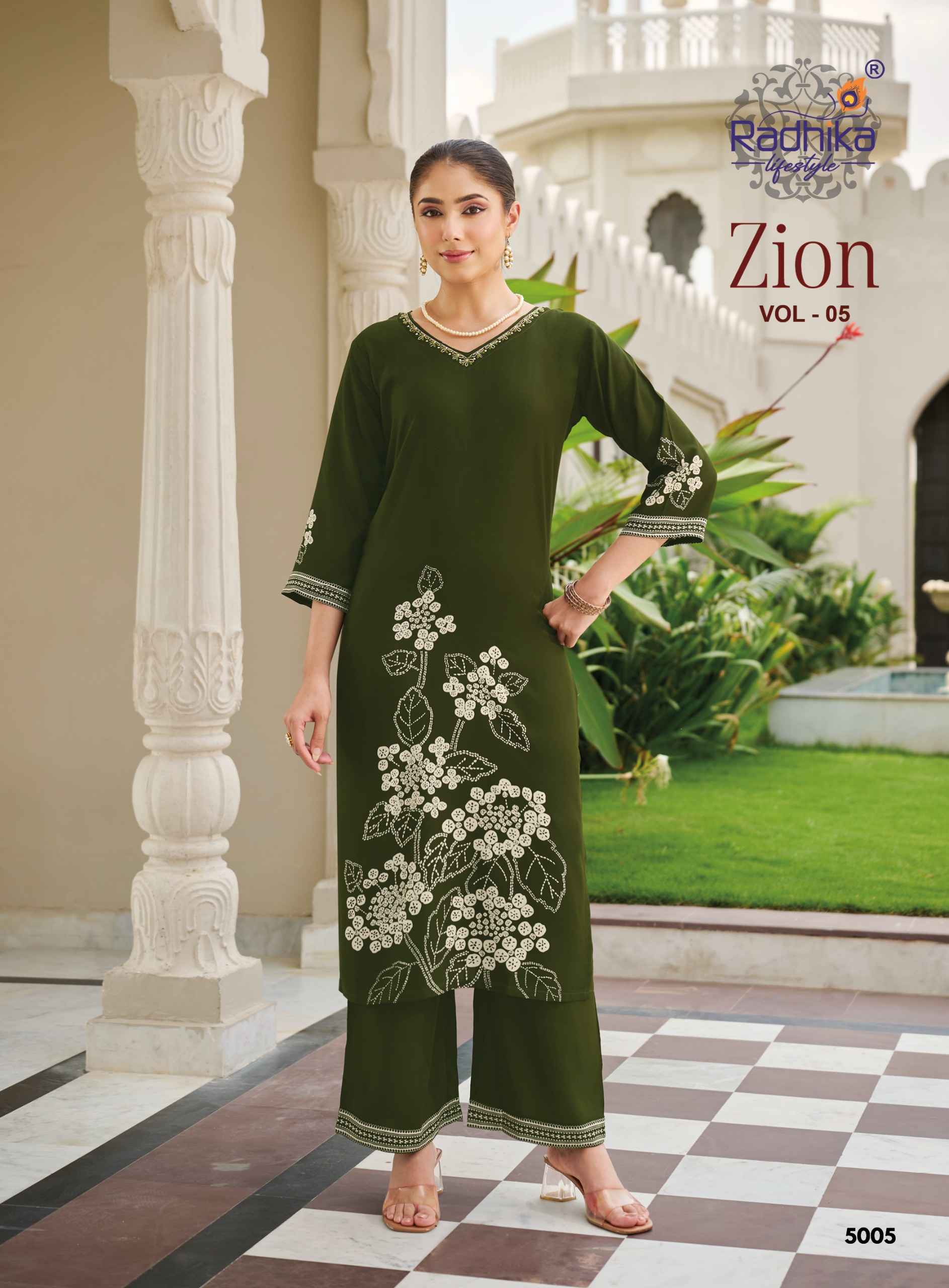 Radhika Lifestyle Zion Vol 5 Rayon Co Ord Set 8 pcs Catalogue