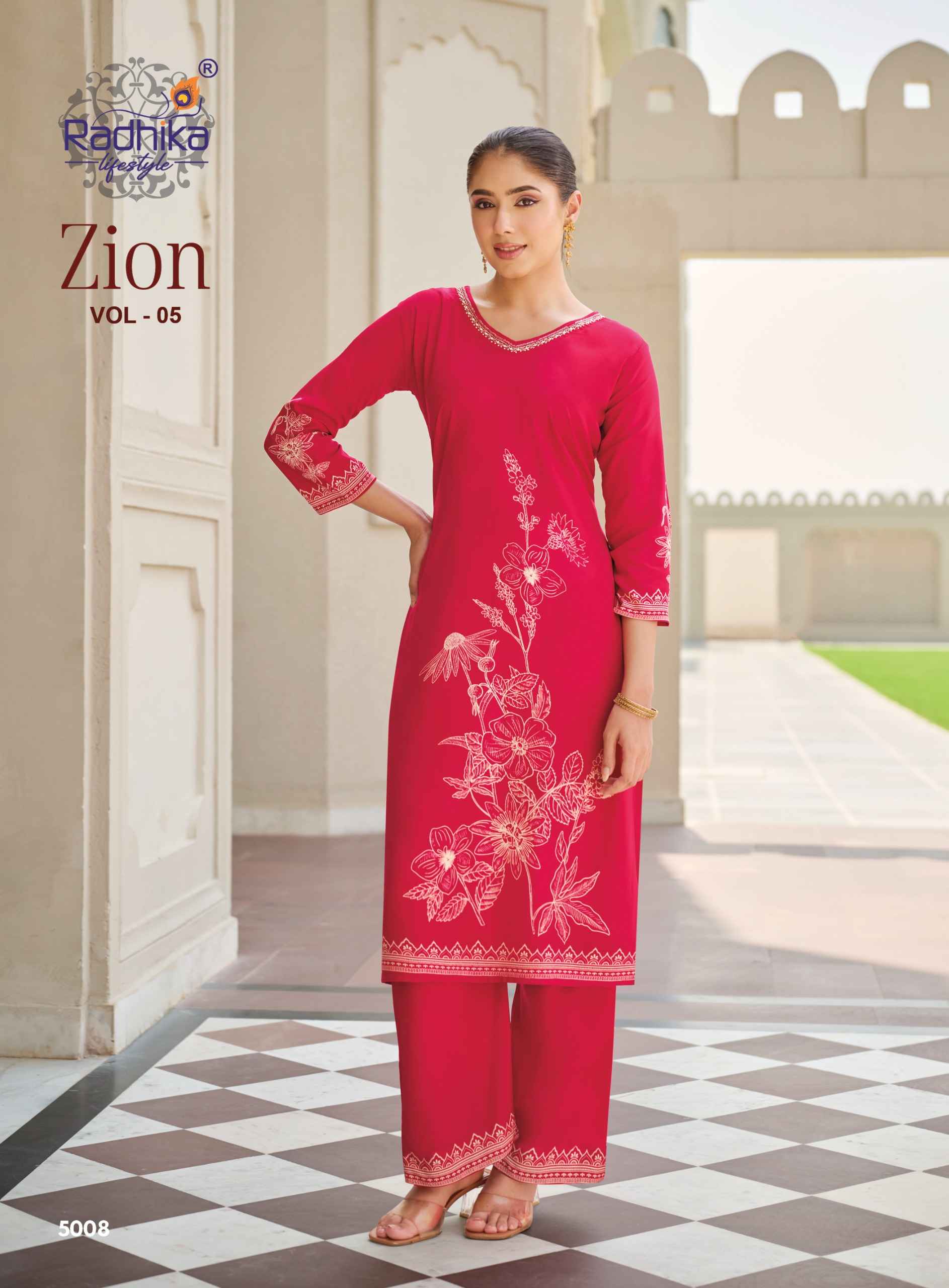 Radhika Lifestyle Zion Vol 5 Rayon Co Ord Set 8 pcs Catalogue