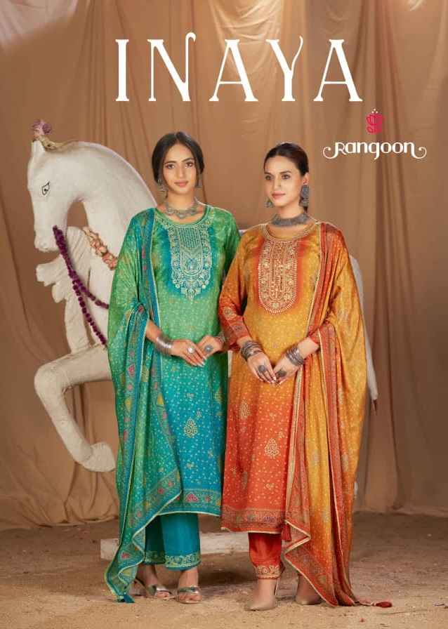 Rangoon Inaya Readymade Muslin Dress 4 pcs Catalogue