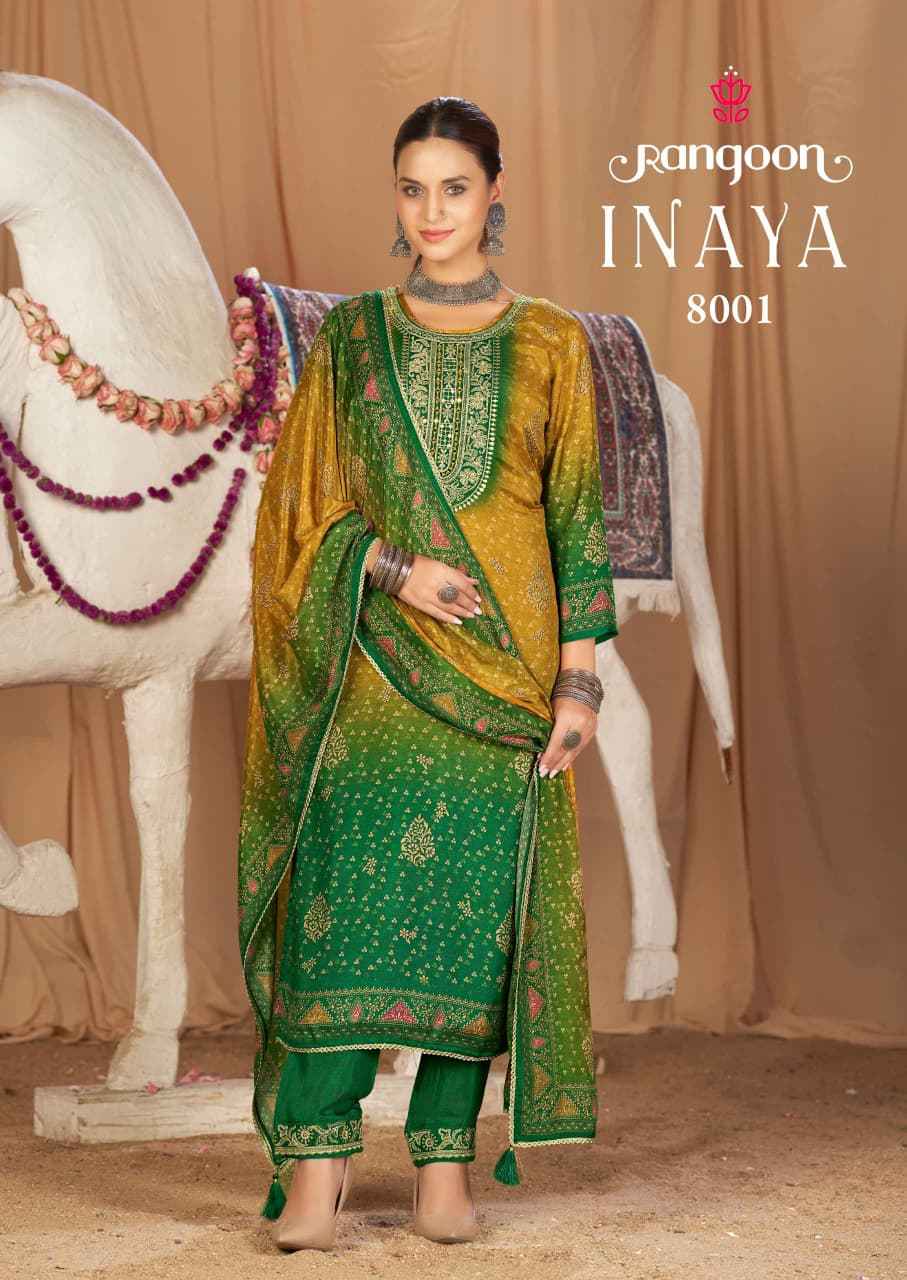 Rangoon Inaya Readymade Muslin Dress 4 pcs Catalogue