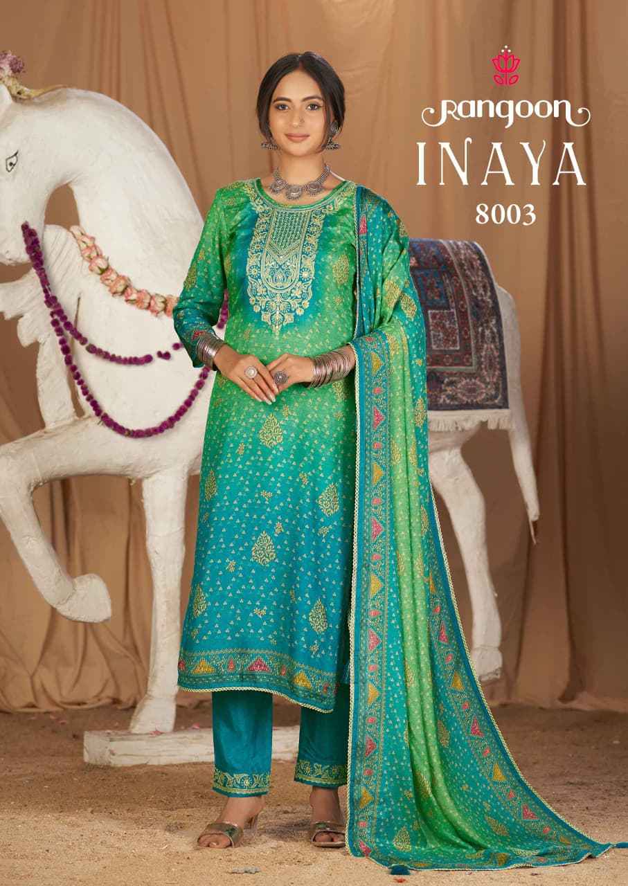 Rangoon Inaya Readymade Muslin Dress 4 pcs Catalogue