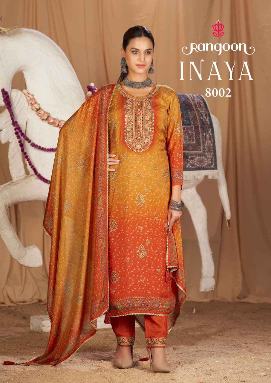 Rangoon Inaya Readymade Muslin Dress 4 pcs Catalogue