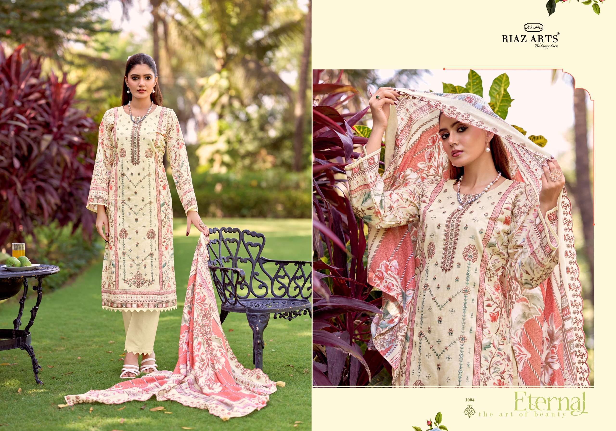 Riaz Arts Bin Saeed Vol 18 Lawn Cotton Dress Material 6 pcs Catalogue