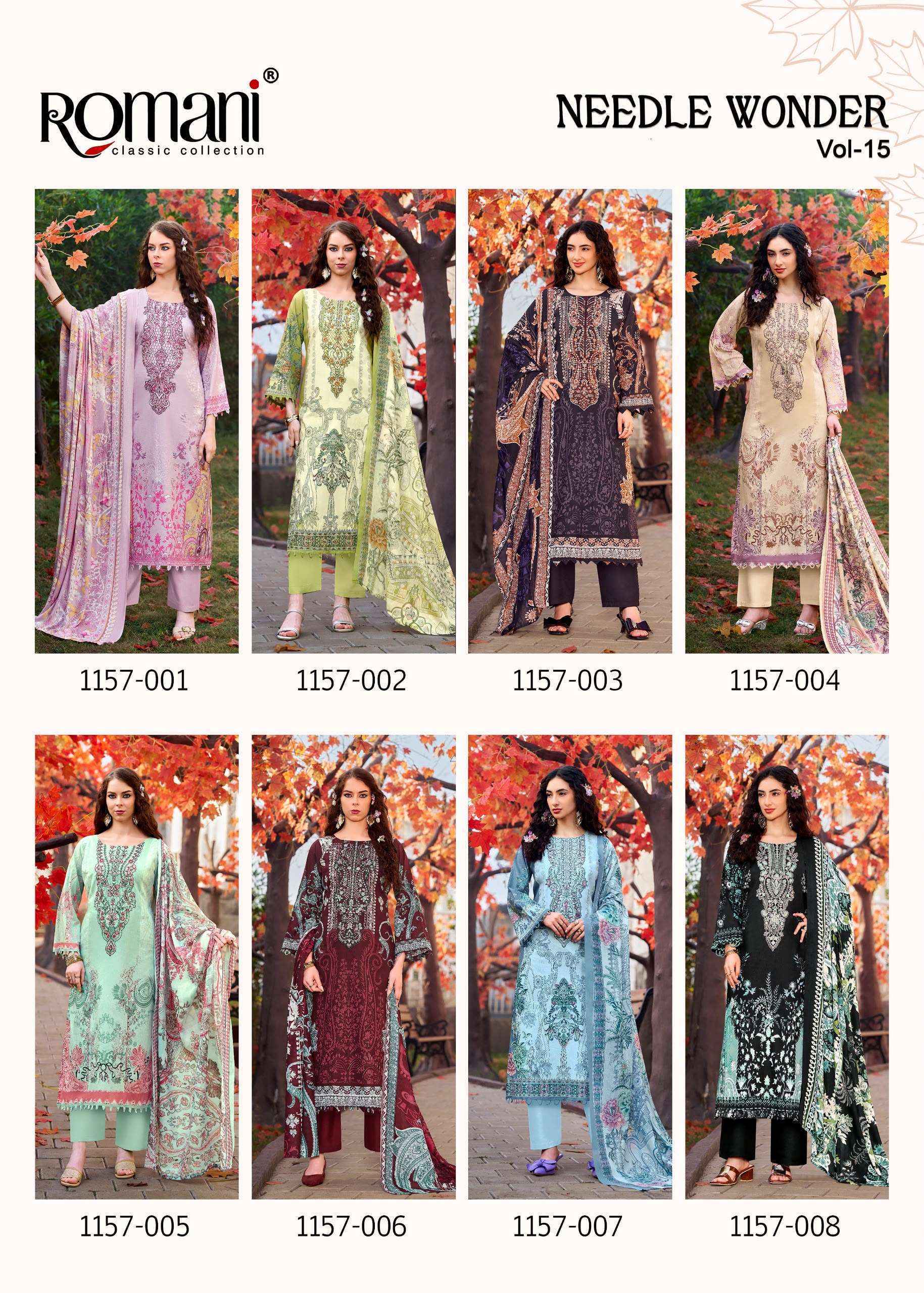 Romani Needle Wonder Vol 15 Readymade Cotton Dress 8 pcs Catalogue