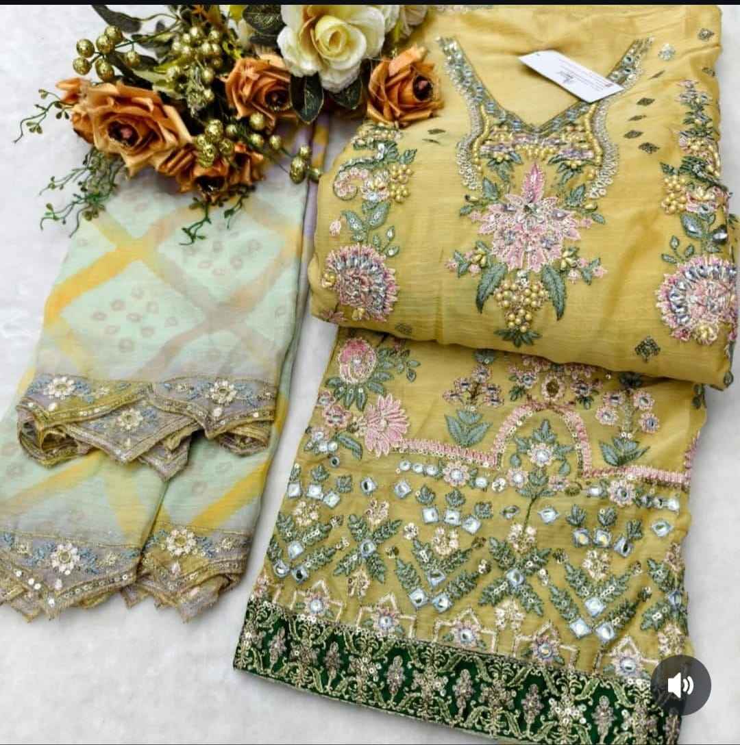 Shree Fabs D No SF 5520 Chiffon Dress Material 4 pcs Catalogue
