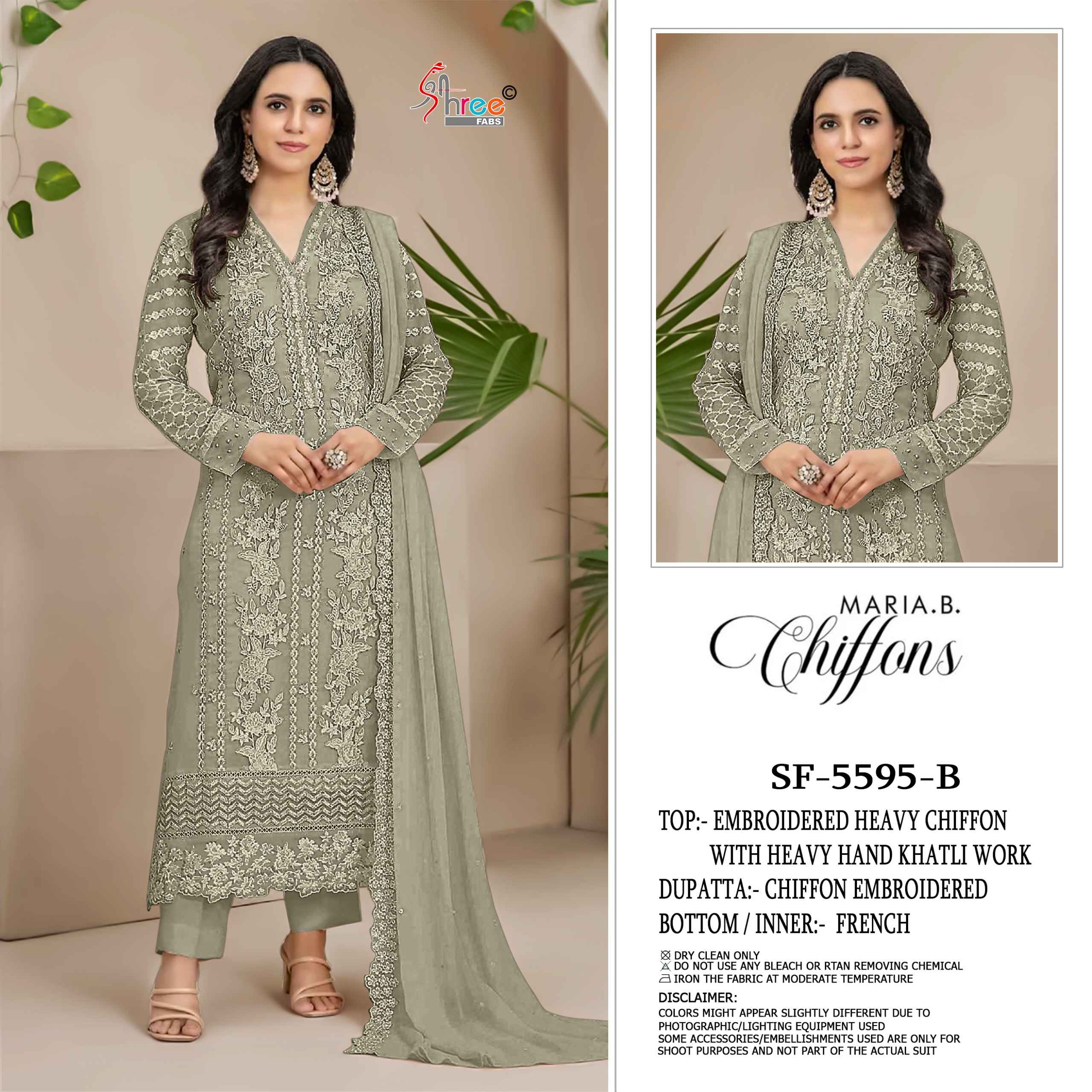 Shree Fabs SF 5595 Chiffon Dress Material 4 pcs Catalogue