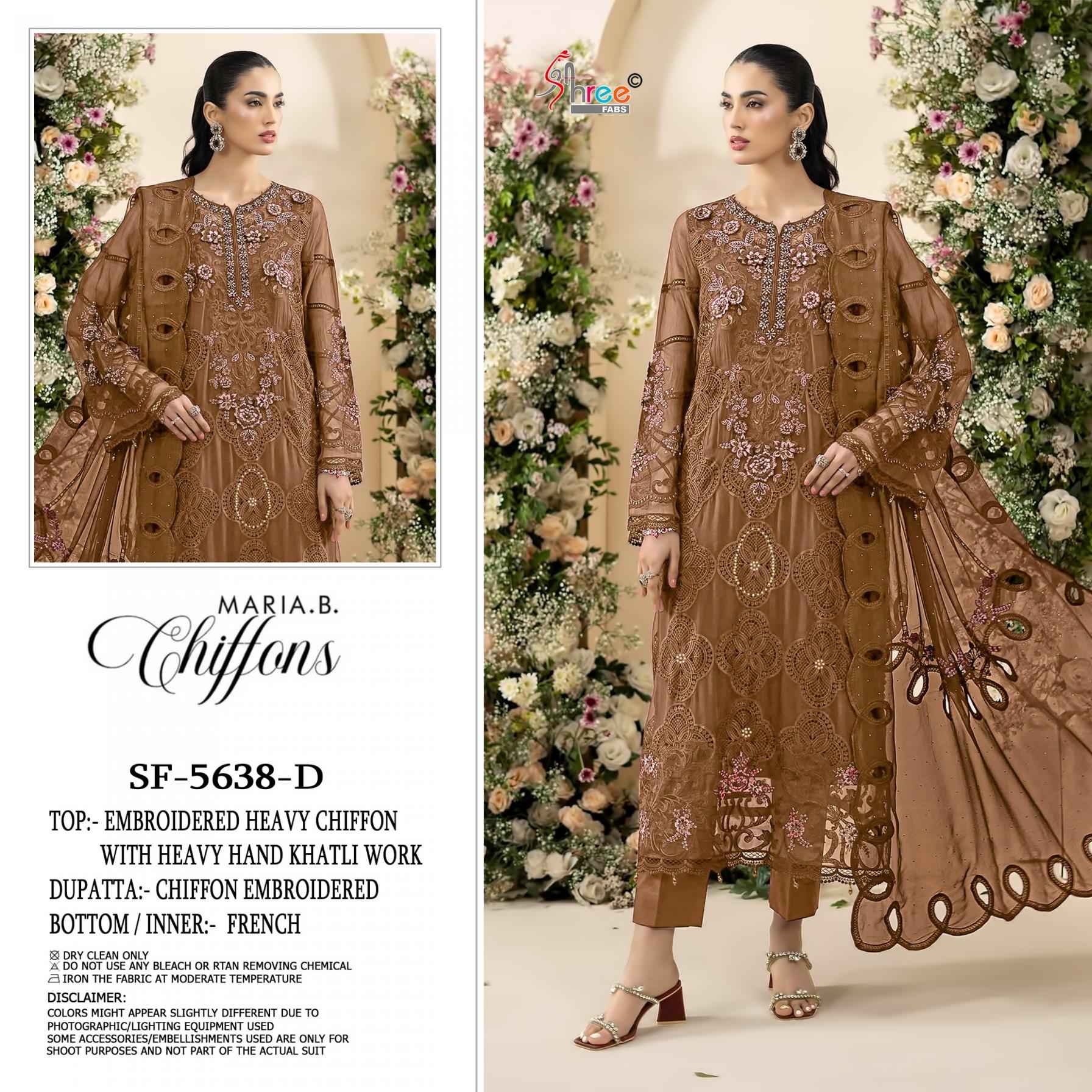 Shree Fabs SF 5638 Chiffon Dress Material 4 pcs Catalogue