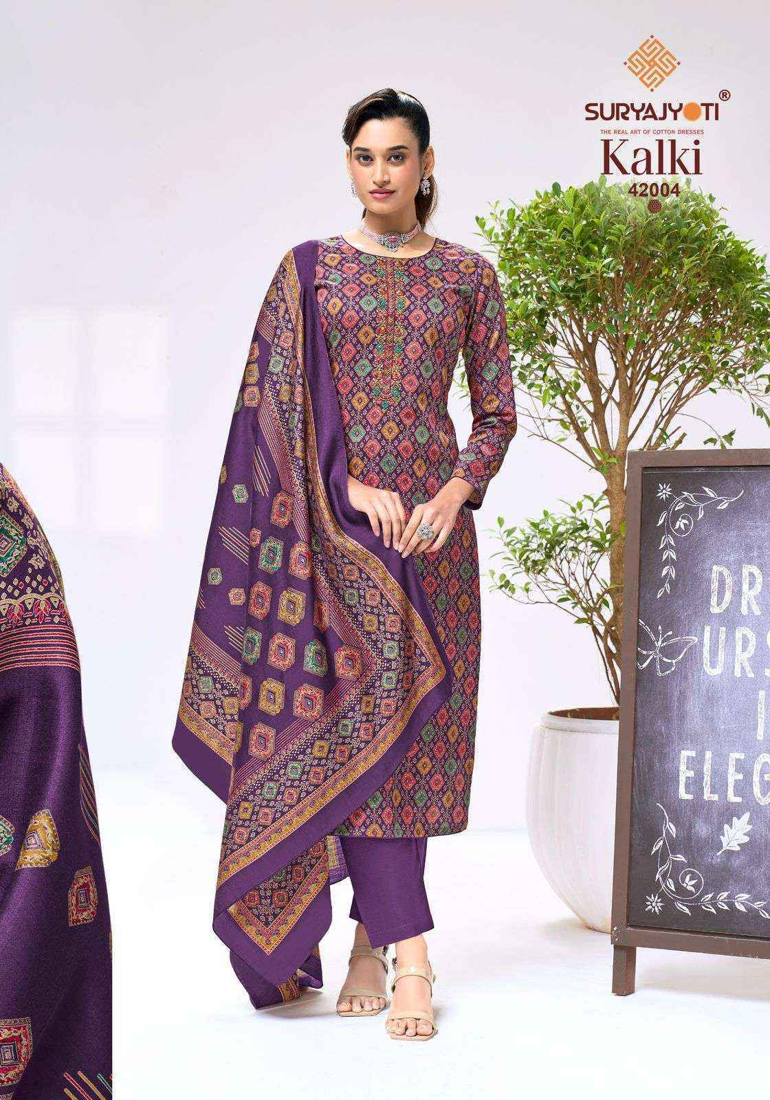 Suryajyoti Kalki Vol 42 Jam Satin Dress Material 8 Pcs Catalouge