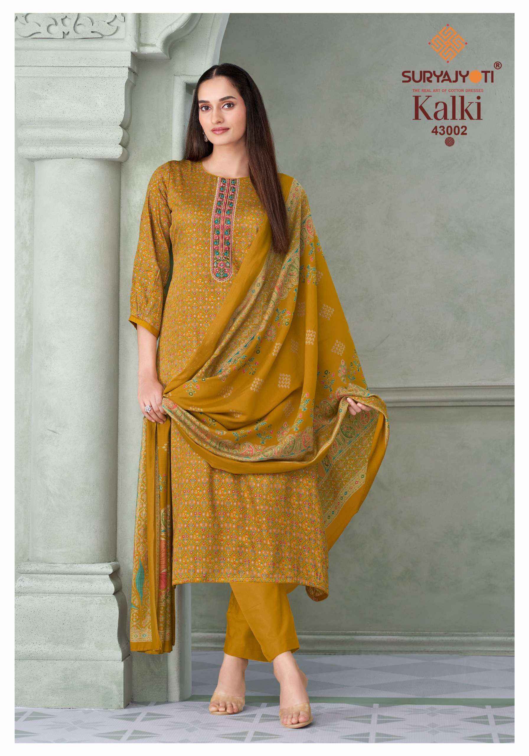 Suryajyoti Kalki Vol 43 Jam Satin Dress Material 8 Pcs Catalouge
