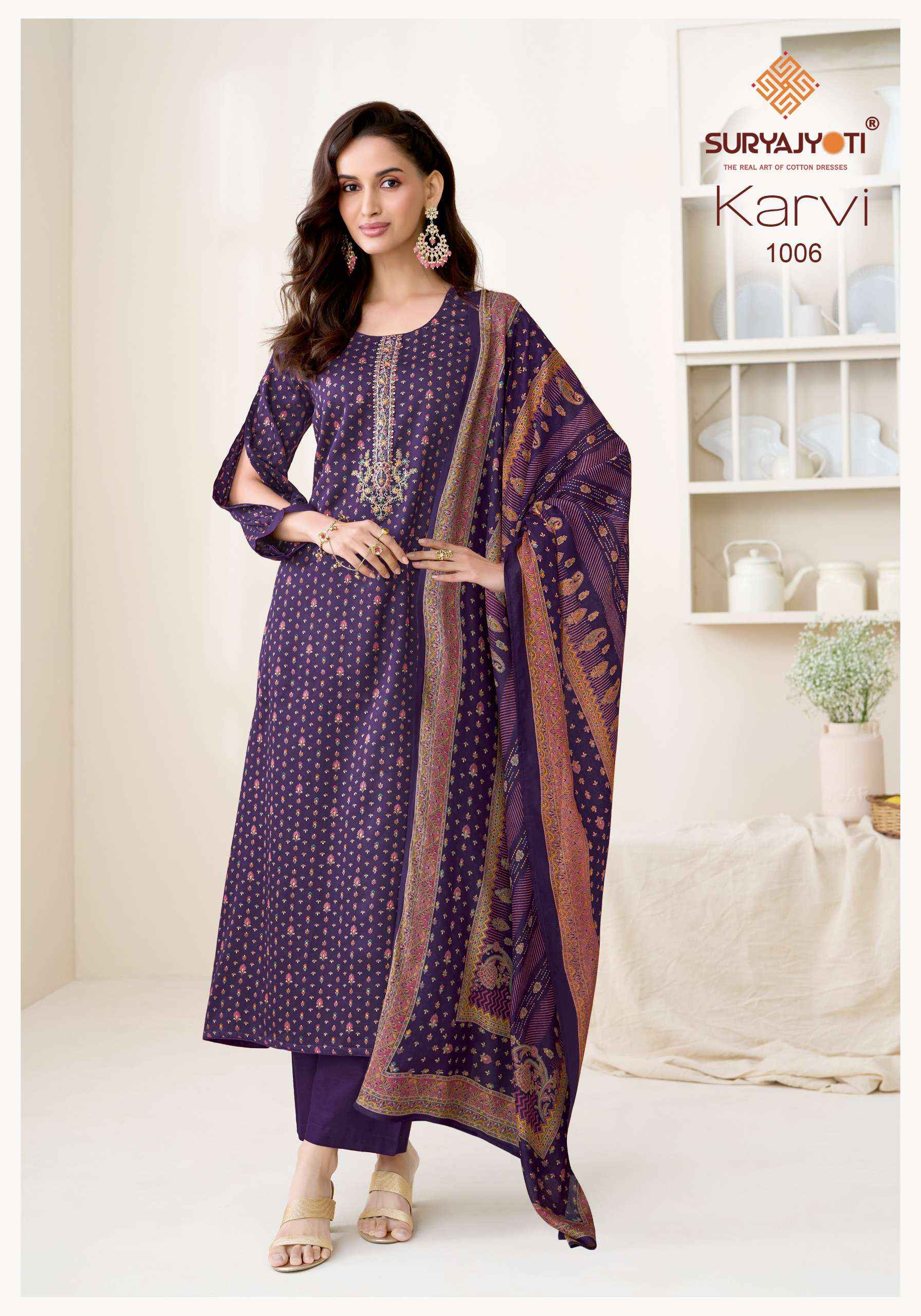 Suryajyoti Karvi Vol 1 Jam Satin Dress Material 6 pcs Catalogue