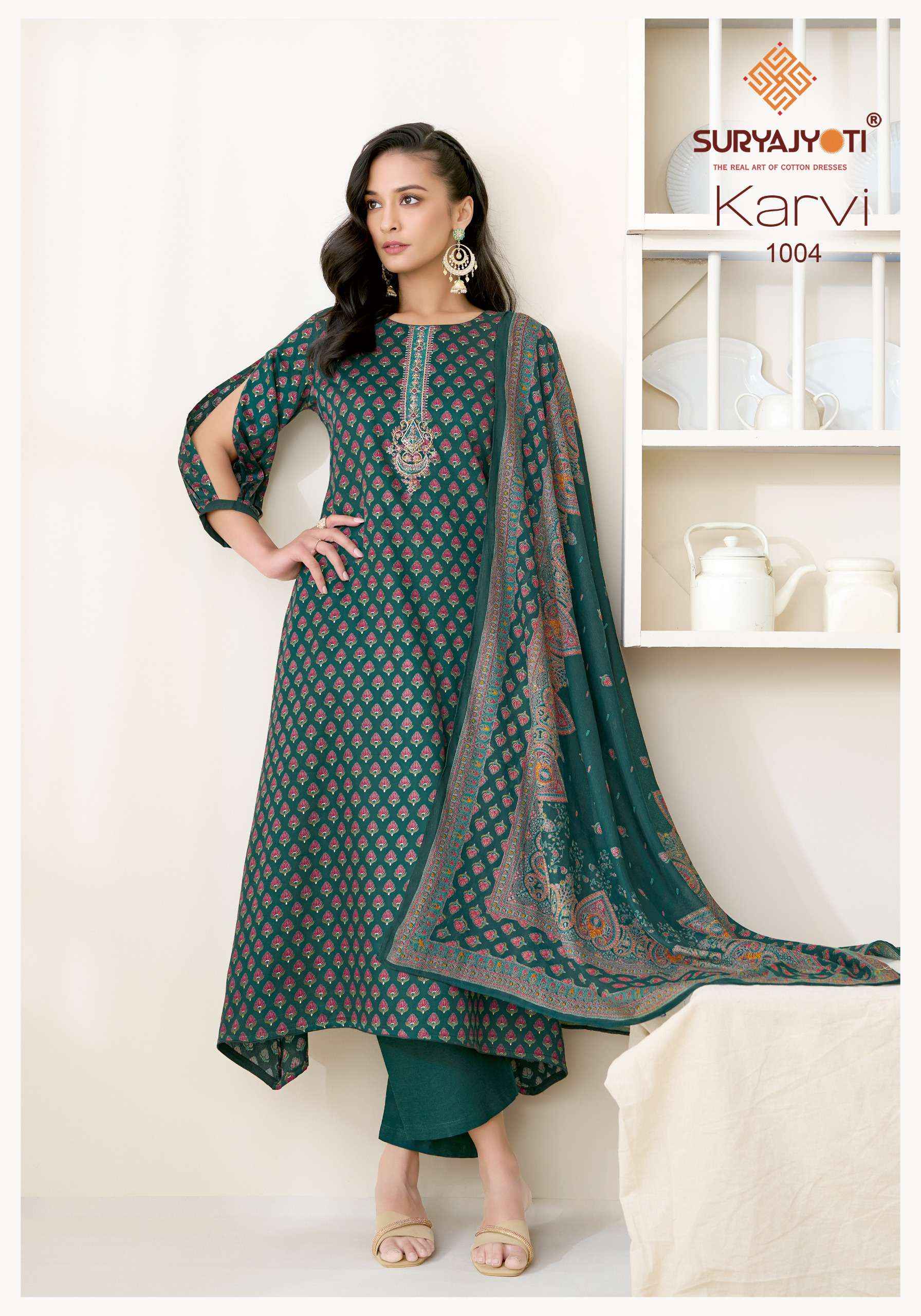 Suryajyoti Karvi Vol 1 Jam Satin Dress Material 6 pcs Catalogue