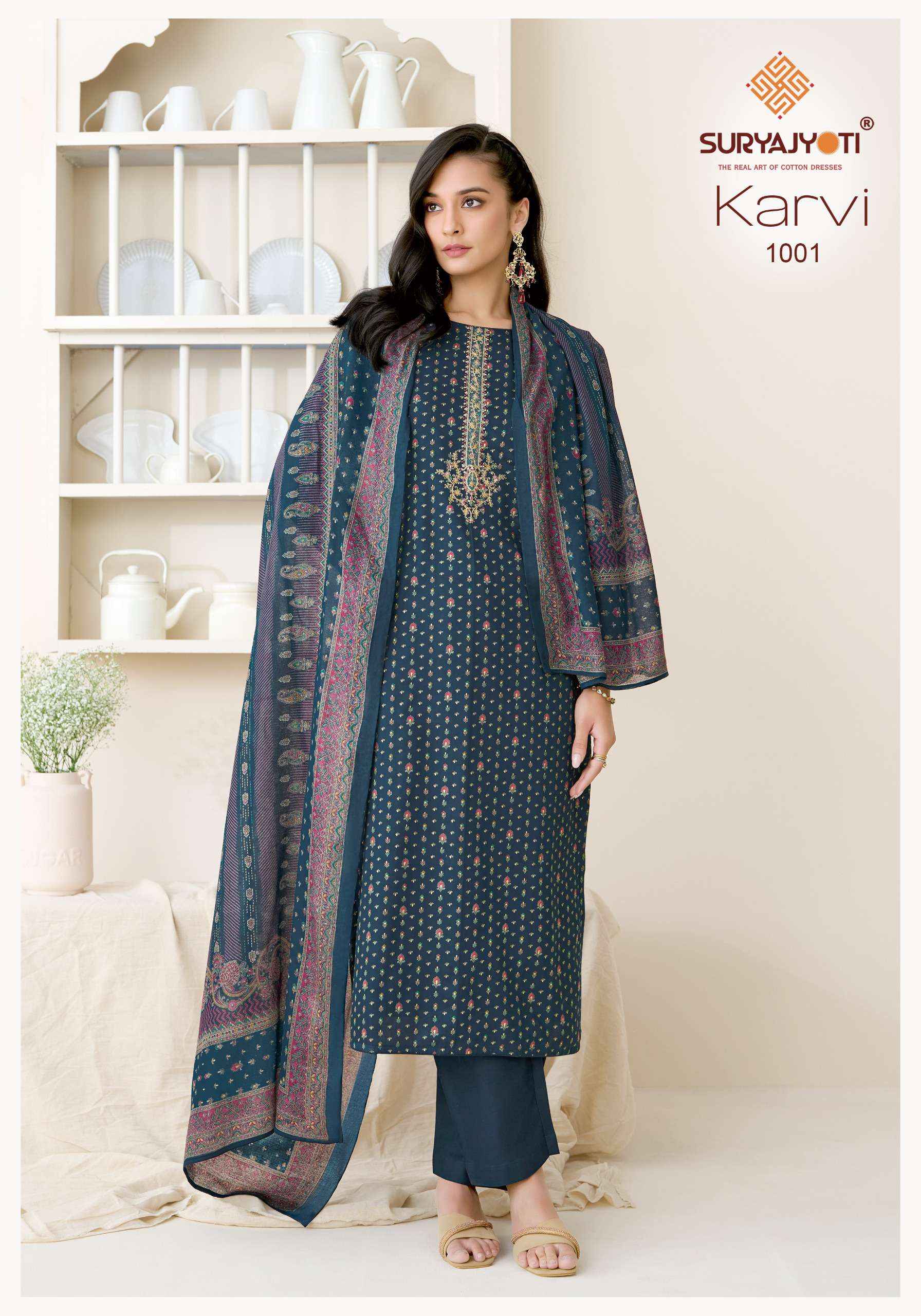 Suryajyoti Karvi Vol 1 Jam Satin Dress Material 6 pcs Catalogue