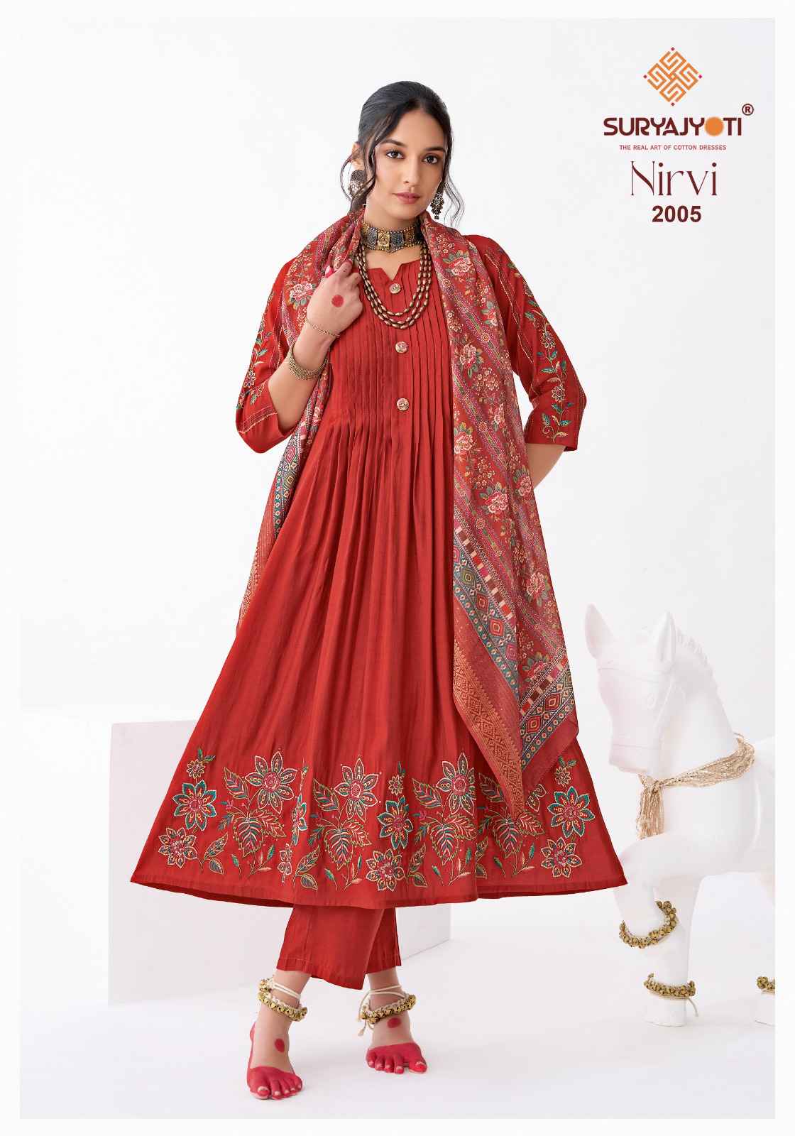 Suryajyoti Nirvi Vol 2 Readymade Roman Modal Silk Dress 8 pcs Catalogue