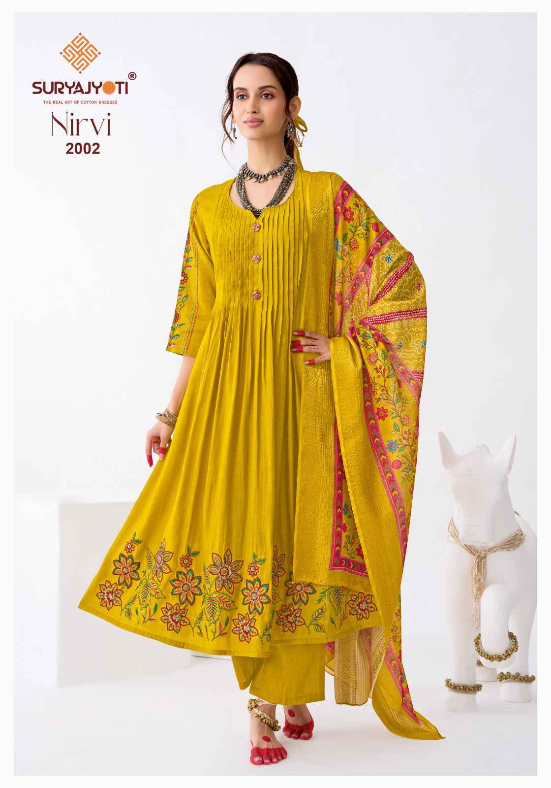 Suryajyoti Nirvi Vol 2 Readymade Roman Modal Silk Dress 8 pcs Catalogue