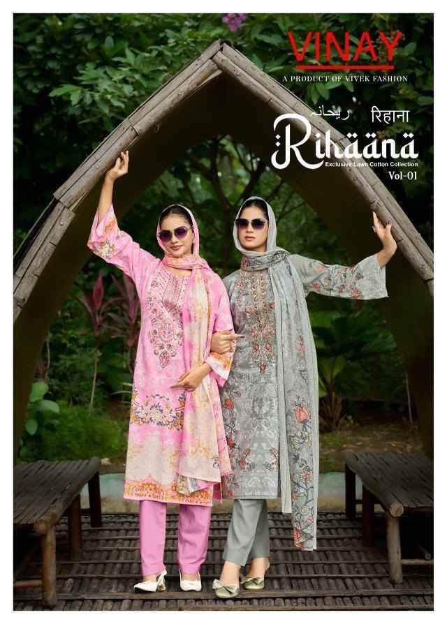Vinay Rihaana Vol 1 Cambric Cotton Dress Material 8 pcs Catalogue