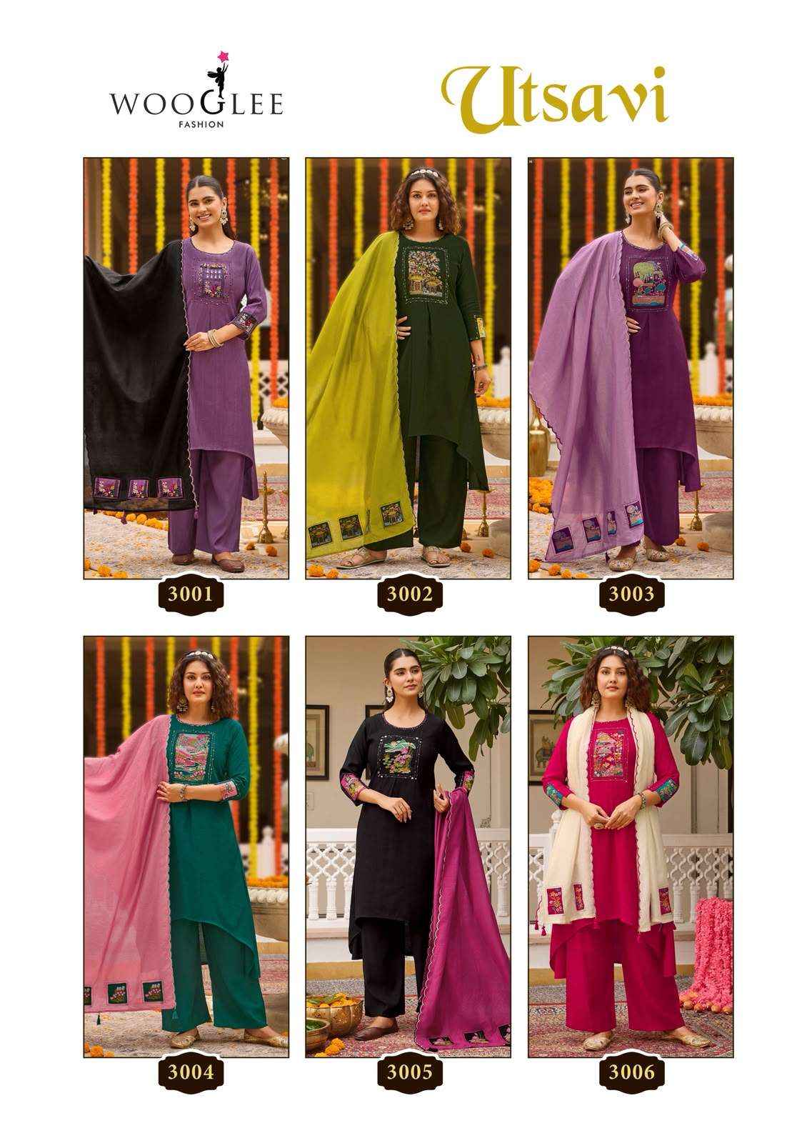 Wooglee Utsavi Viscose Kurti Combo 6 pcs Catalogue