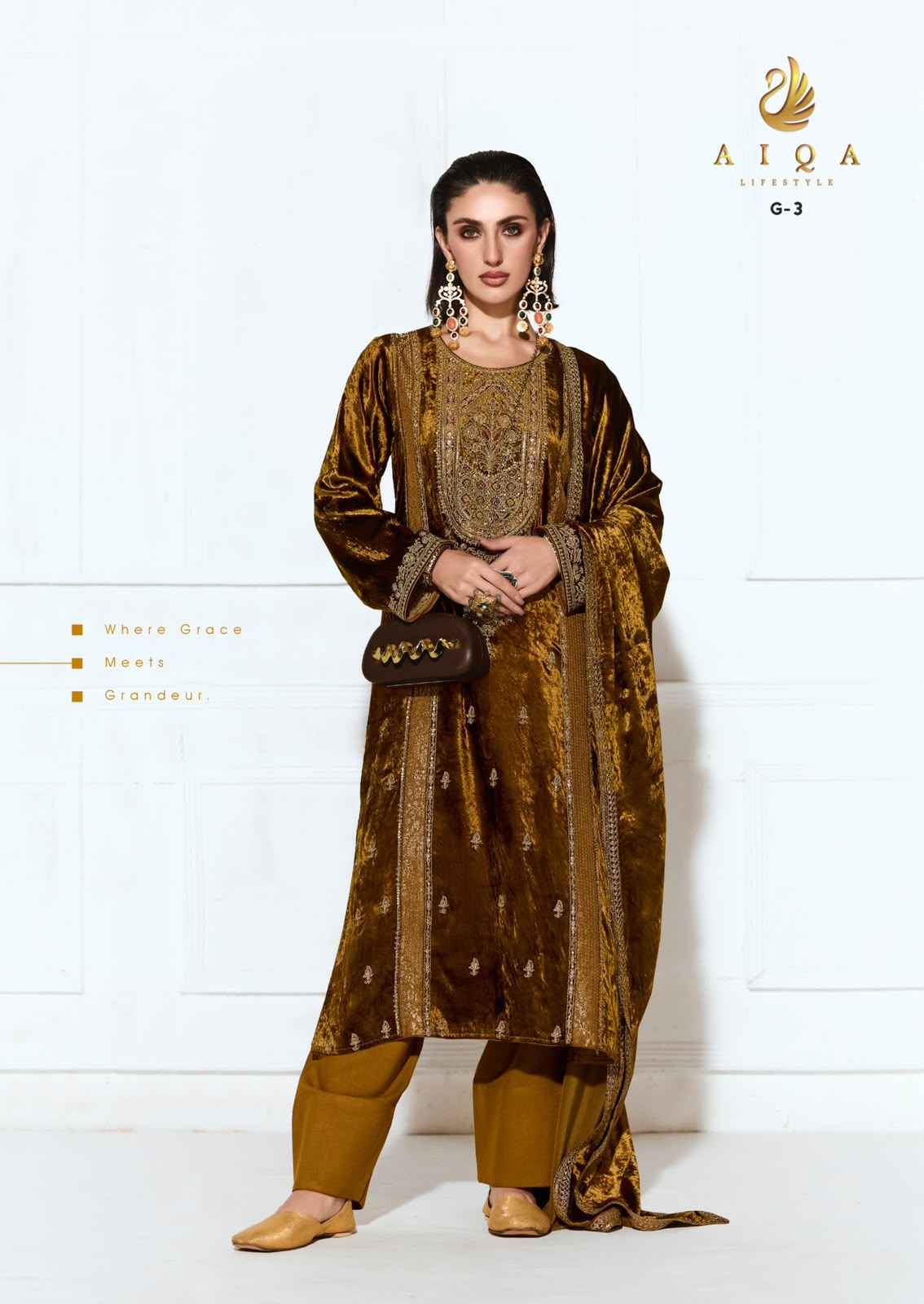 Aiqa Rubab Viscose Velvet Dress Material 6 pcs Catalogue
