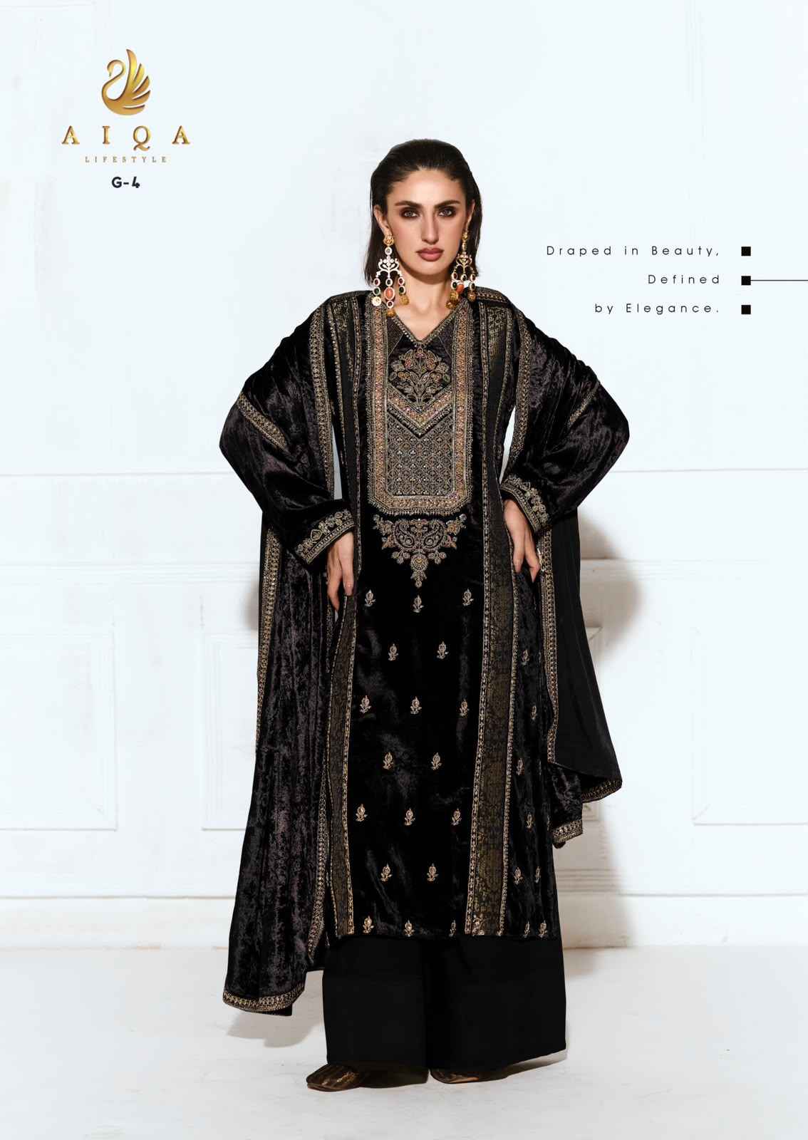 Aiqa Rubab Viscose Velvet Dress Material 6 pcs Catalogue