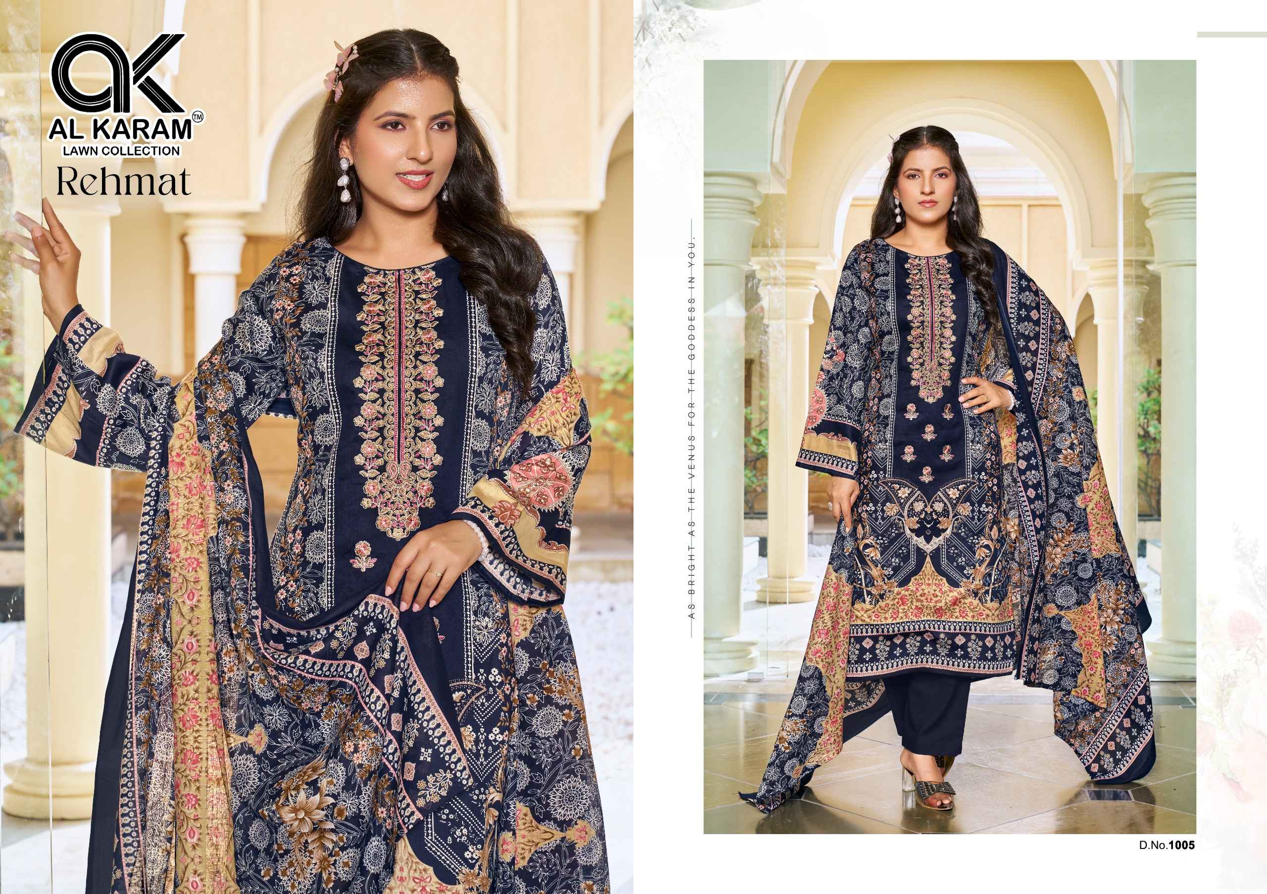 Al Karam Rehmat Cotton Dress Material 6 pcs Catalogue