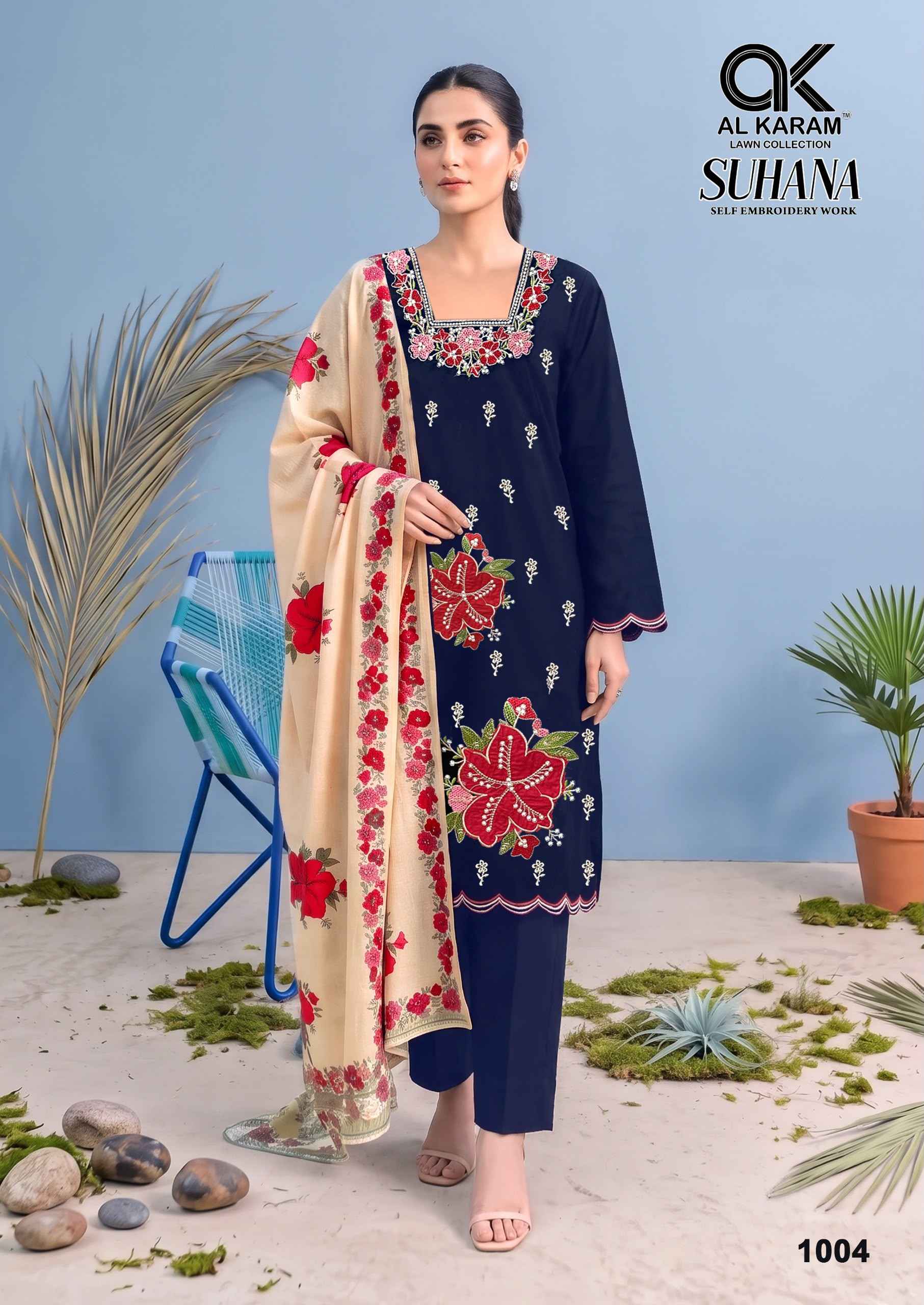 Al Karam Suhana Rayon Dress Material 4 pcs Catalogue