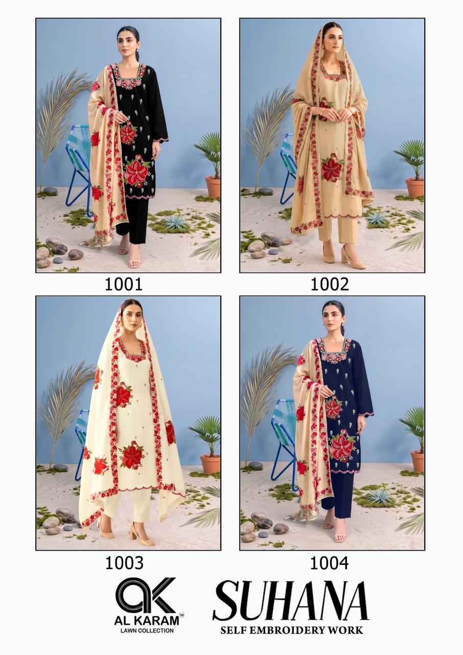 Al Karam Suhana Rayon Dress Material 4 pcs Catalogue