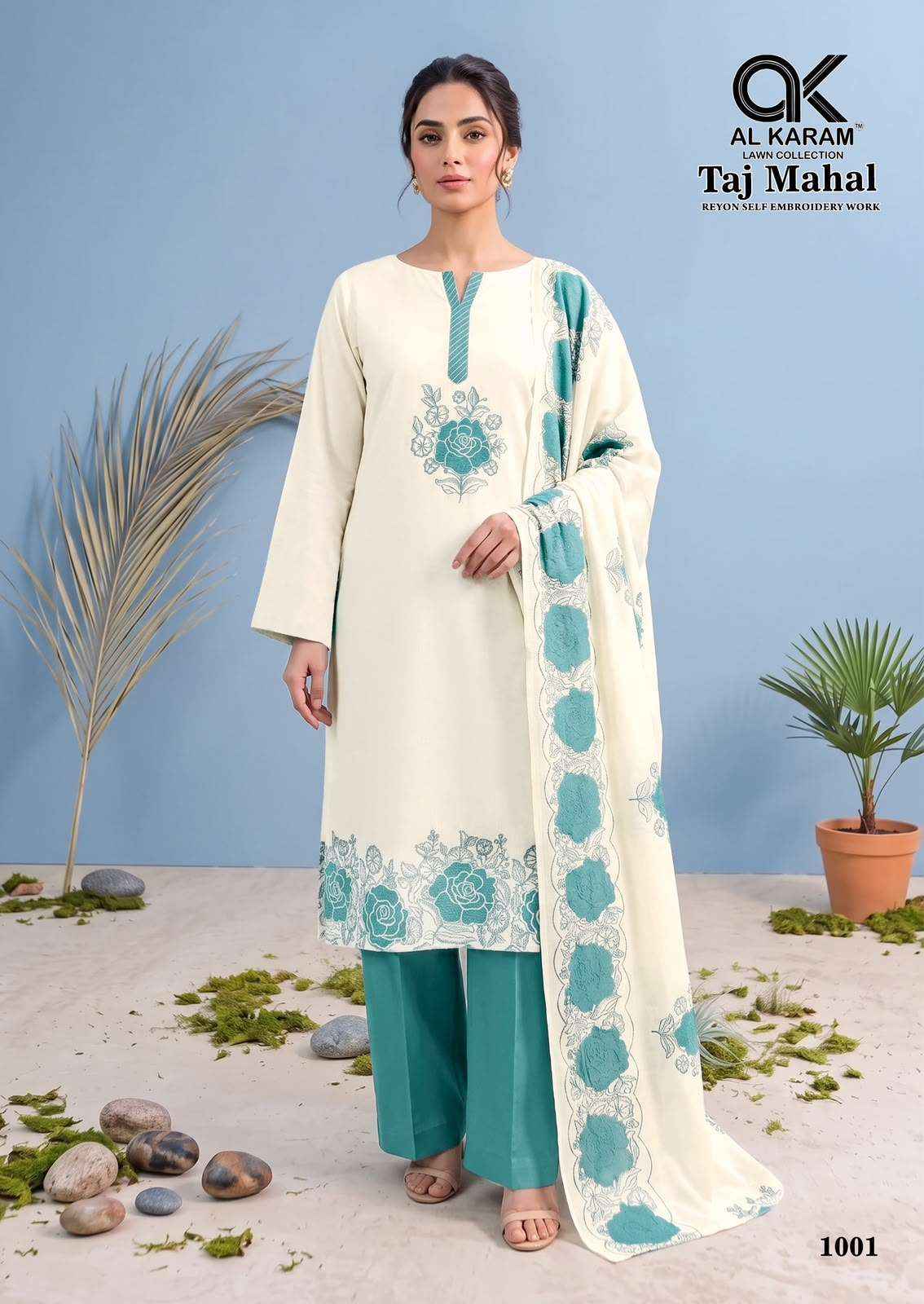 Al Karam Taj Mahal Rayon Dress Material 4 pcs Catalogue