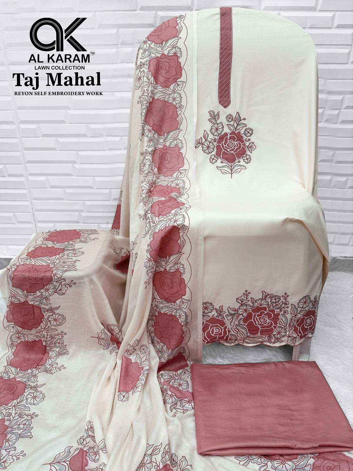 Al Karam Taj Mahal Rayon Dress Material 4 pcs Catalogue