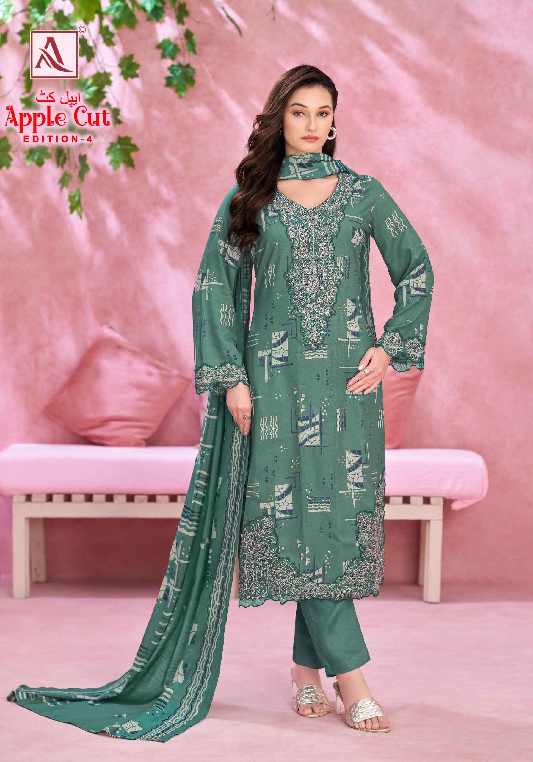 Alok Apple Cut Black Edition 4 Viscose Reyon Dress Material 6 pcs Catalogue