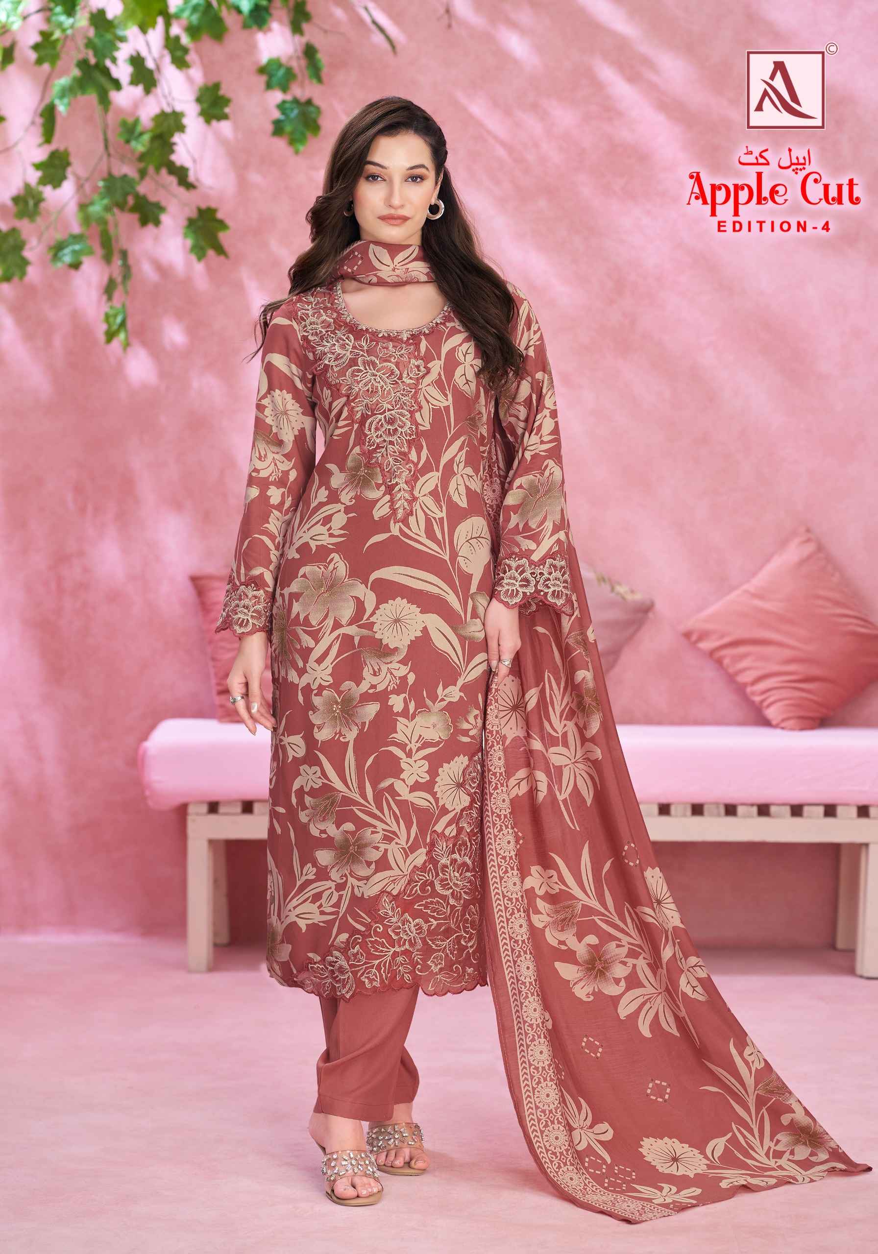 Alok Apple Cut Black Edition 4 Viscose Reyon Dress Material 6 pcs Catalogue