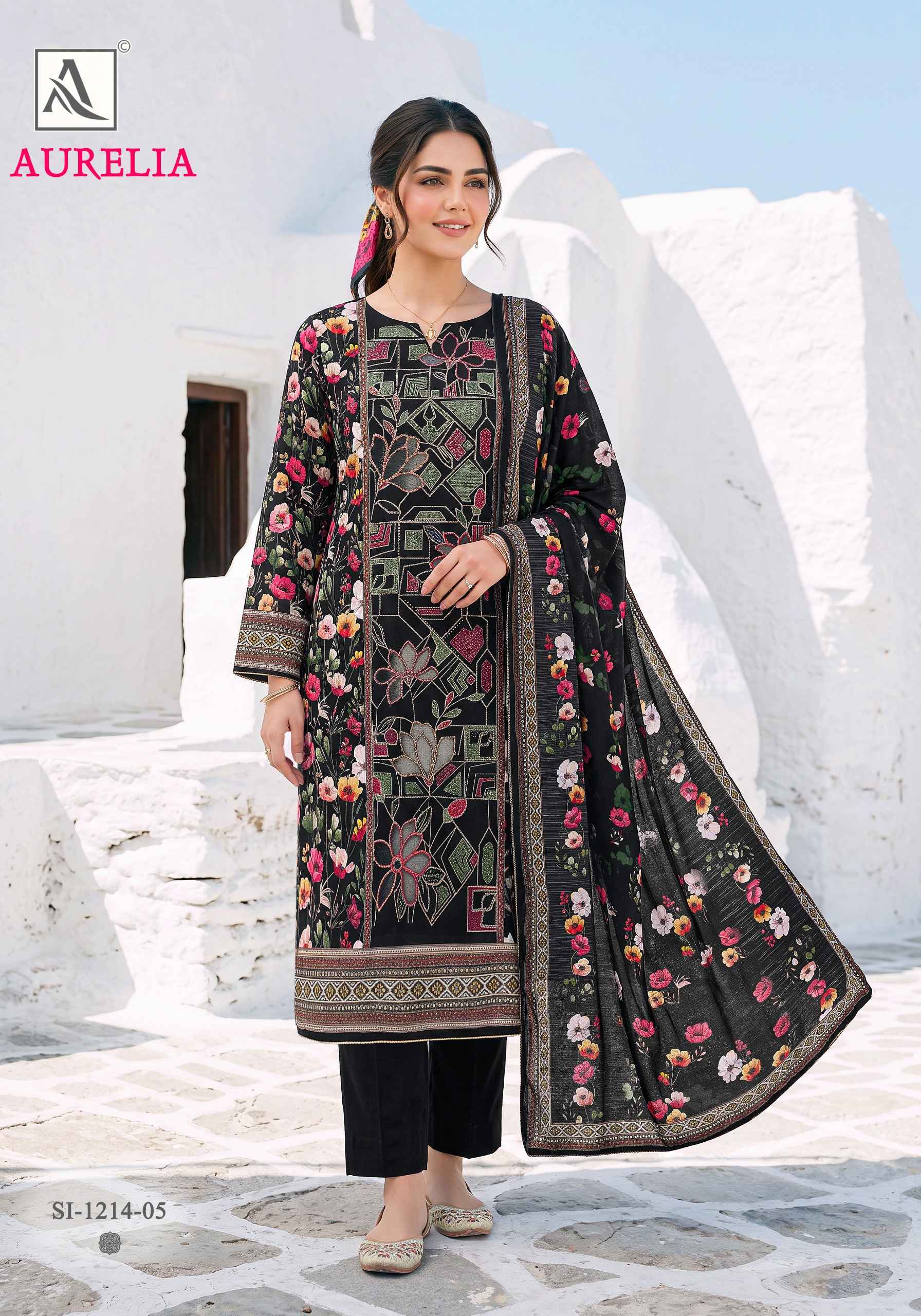 Alok Aurelia Viscose Maslin Dress Material 6 pcs Catalogue