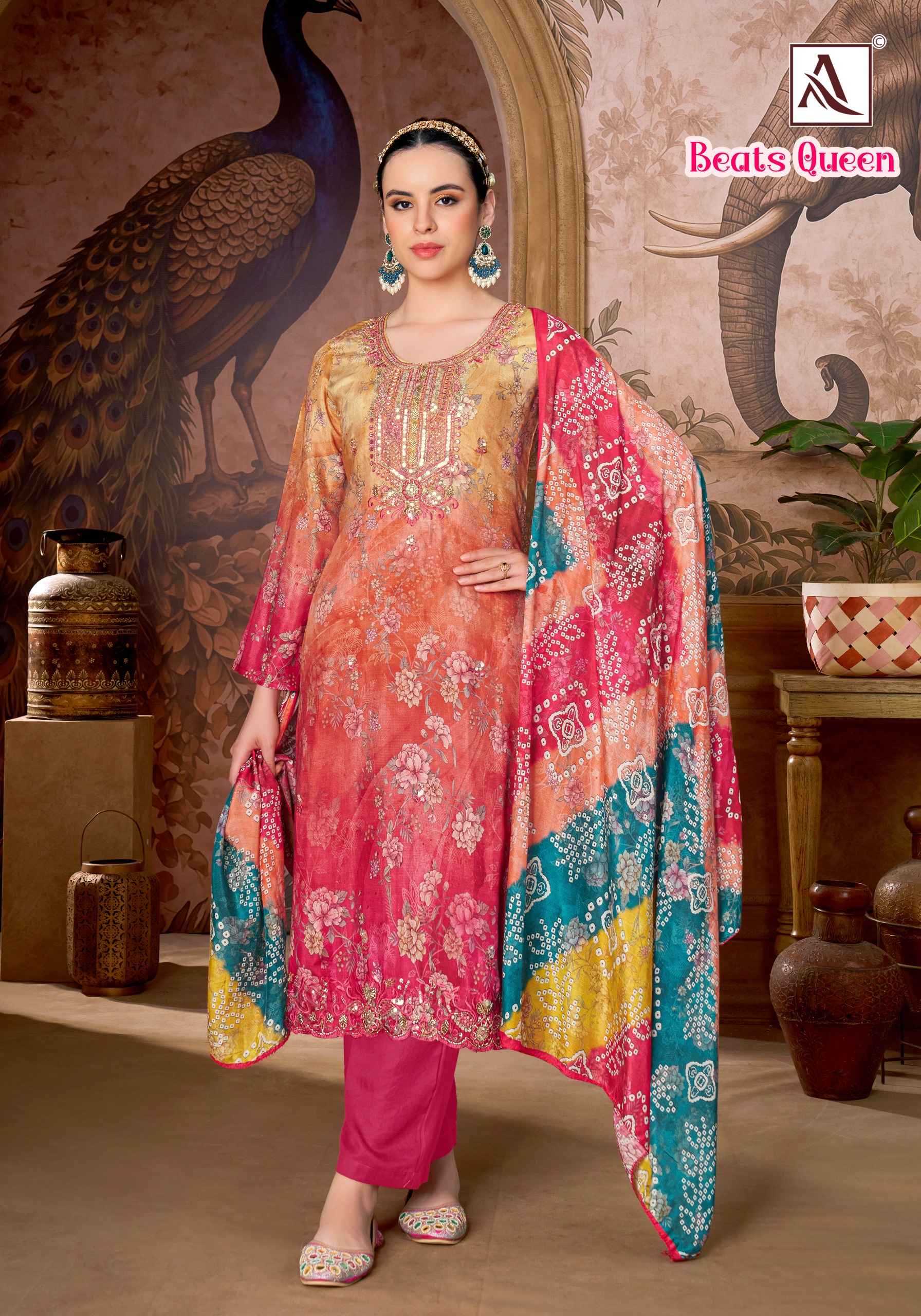 Alok Beats Queen Viscose Maslin Dress Material 6 pcs Catalogue