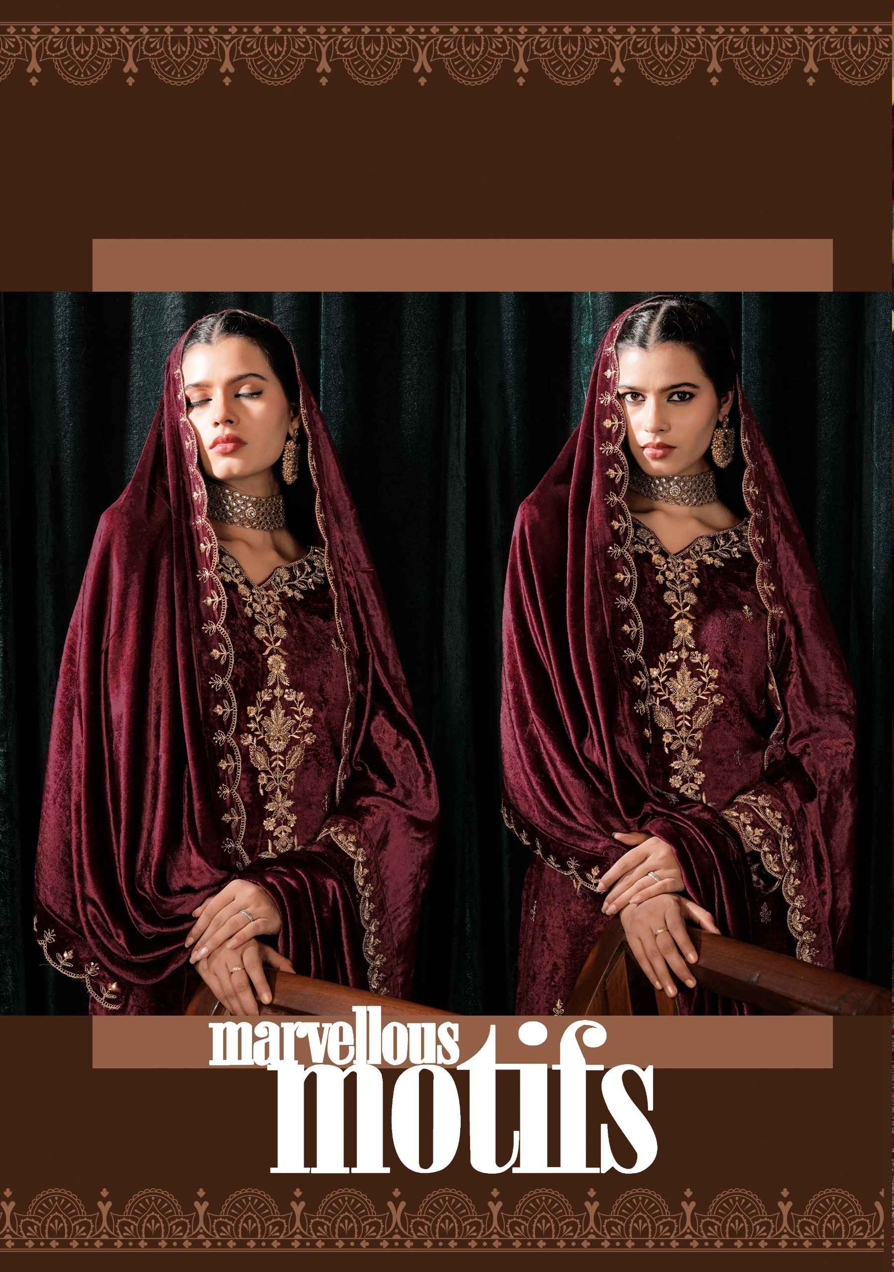 Alok Dazy Viscose Velvet Dress Material 4 pcs Catalogue