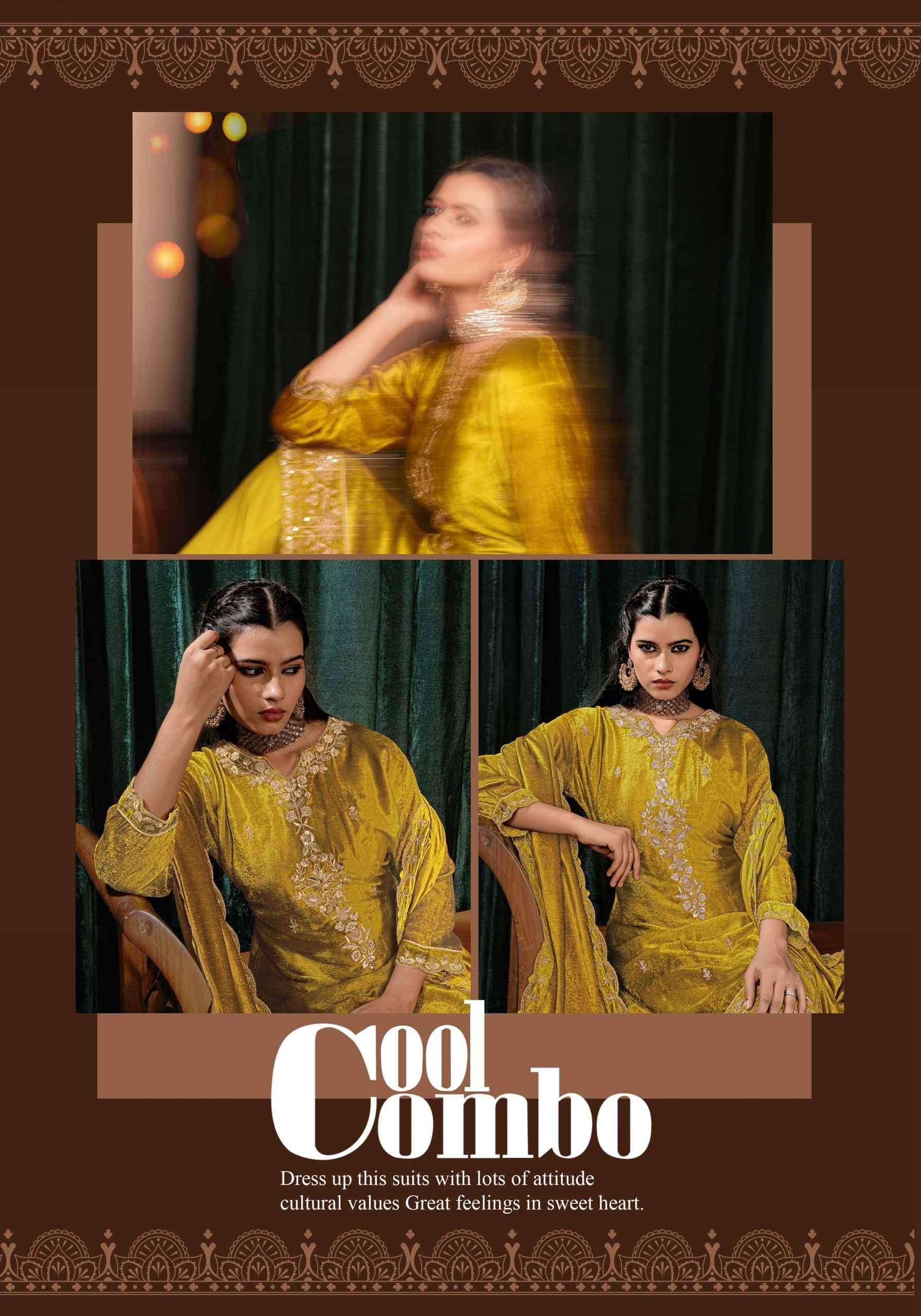 Alok Dazy Viscose Velvet Dress Material 4 pcs Catalogue