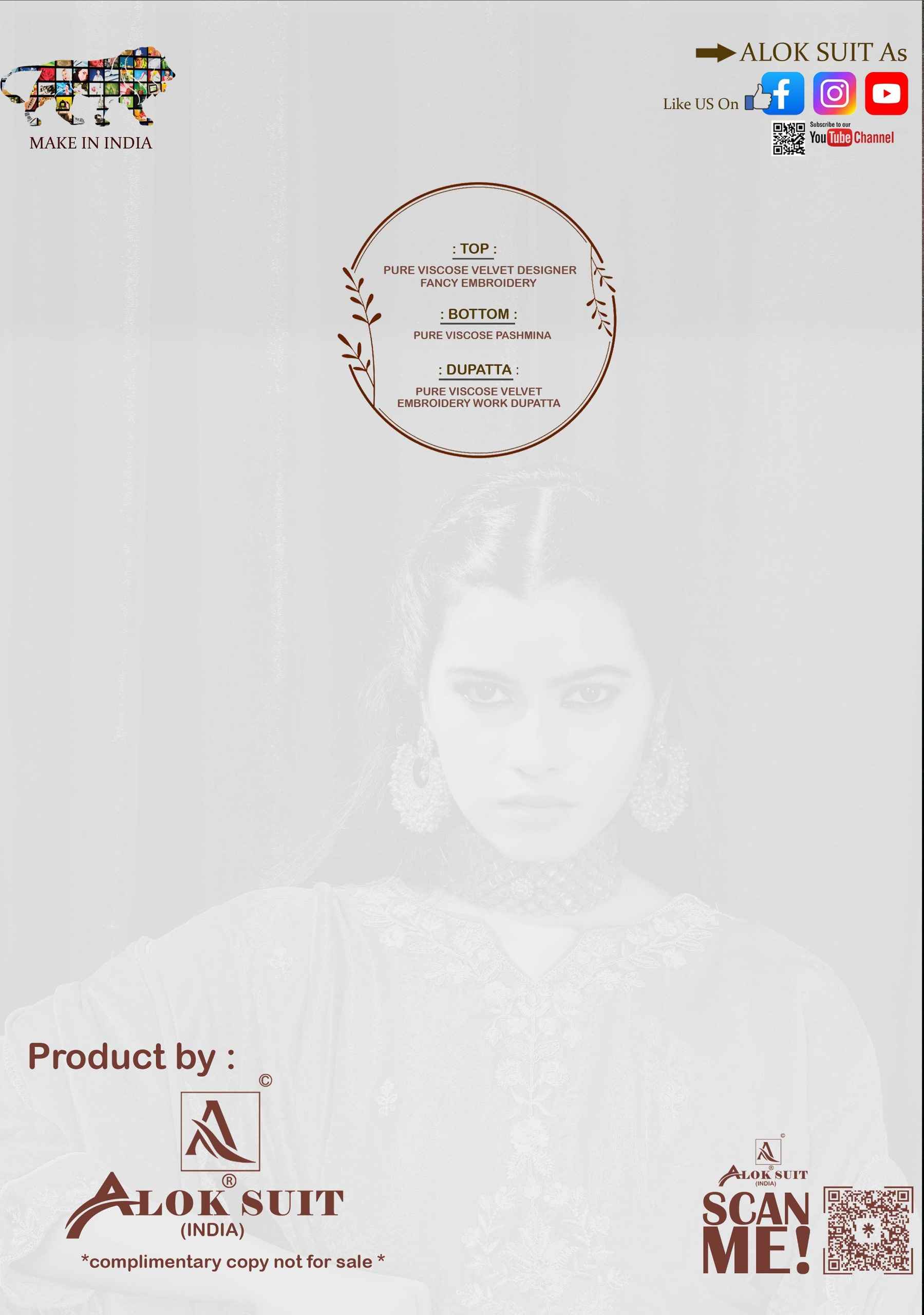 Alok Dazy Viscose Velvet Dress Material 4 pcs Catalogue