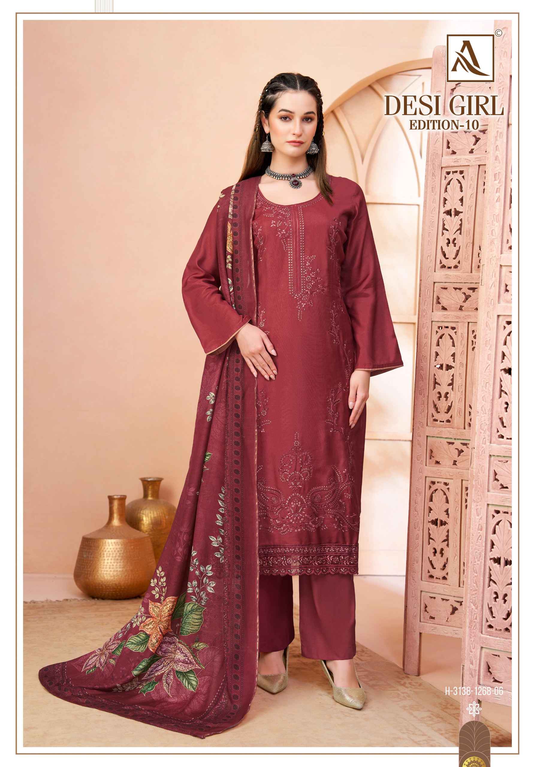 Alok Desi Girl Edition 10 Viscose Maslin Dress Material 6 pcs Catalogue