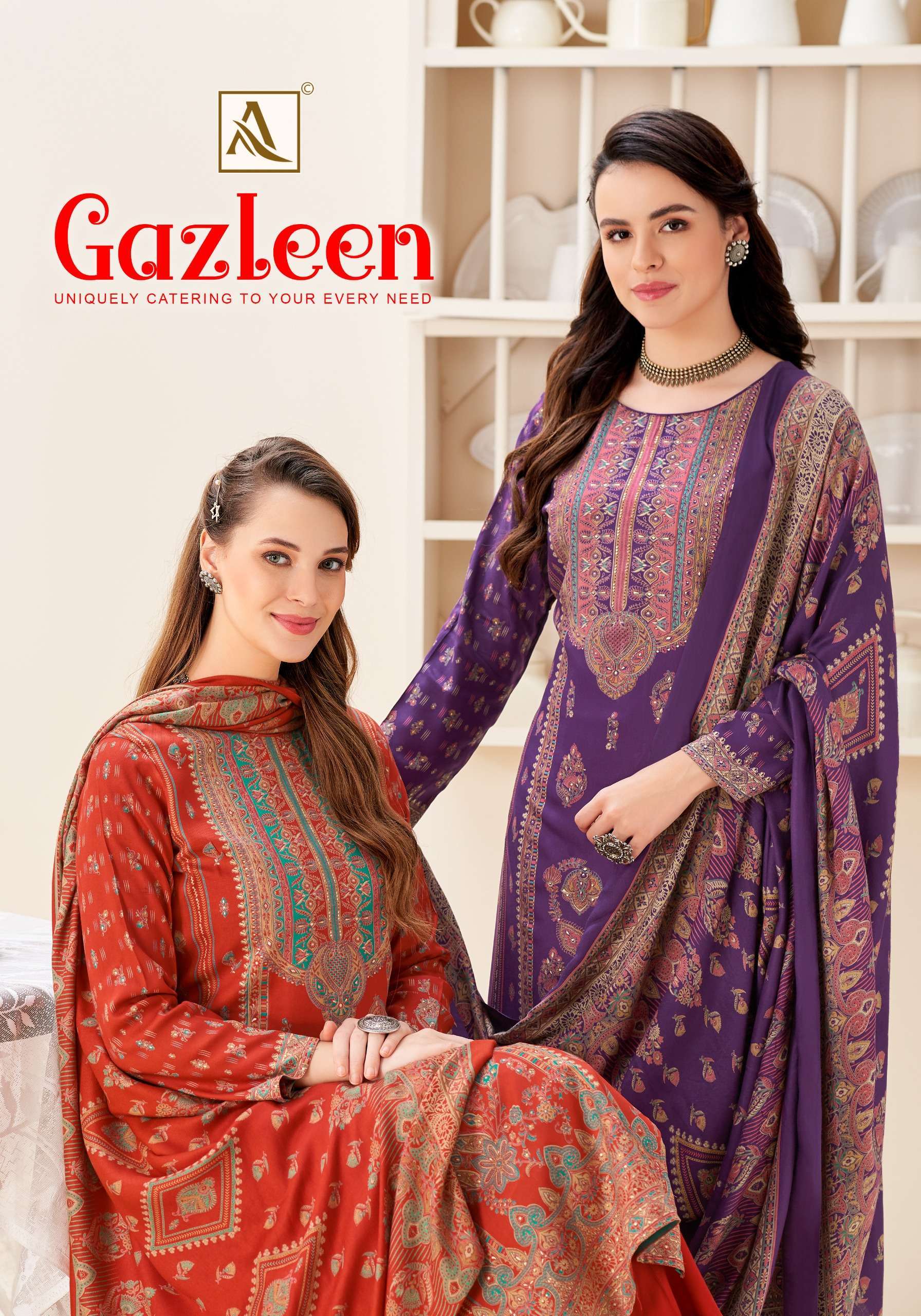 Alok Gazleen Pashmina Dress Material 6 pcs Catalogue