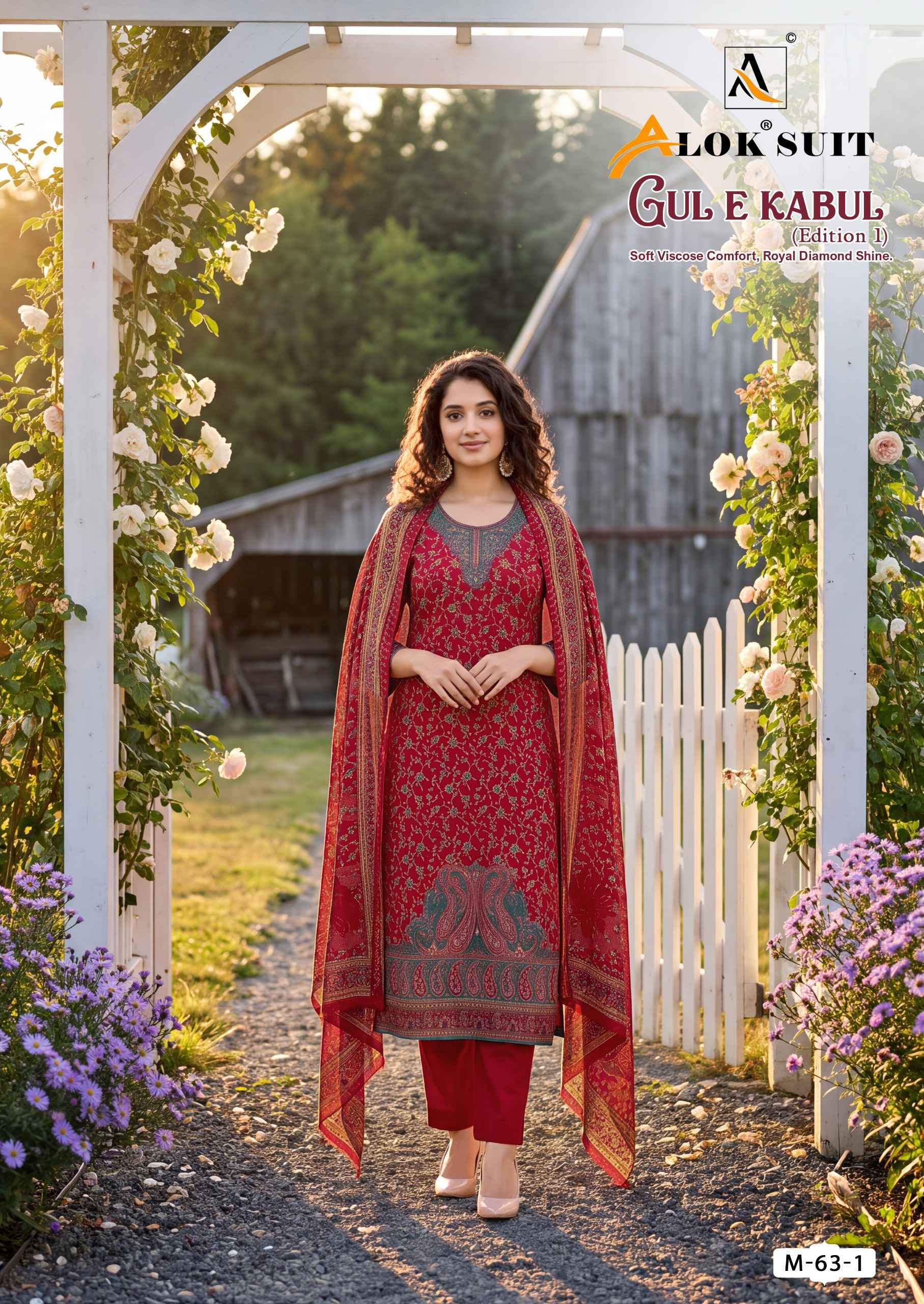 Alok Gul E Kabul Edition 1 Viscose Dress Material 6 pcs Catalogue