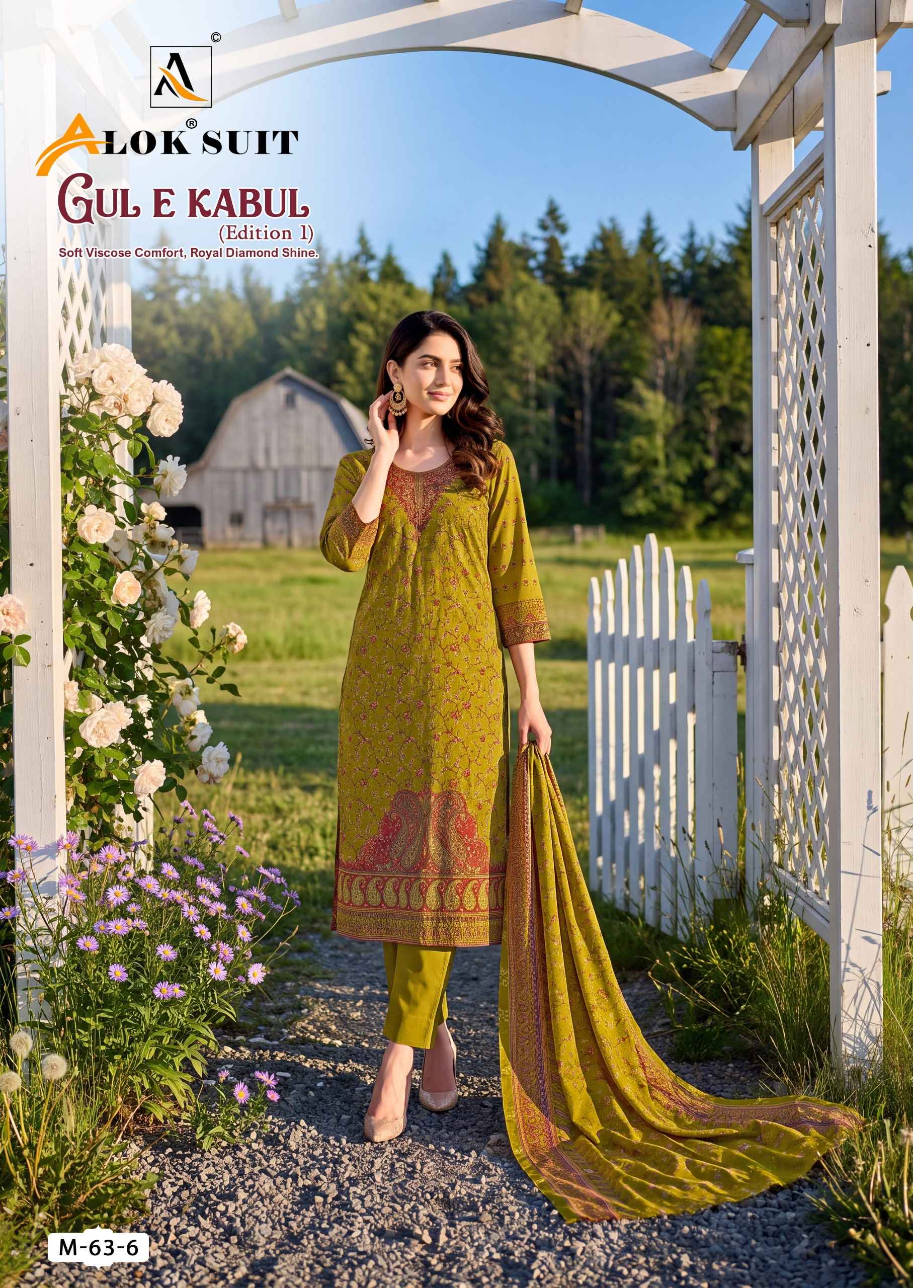 Alok Gul E Kabul Edition 1 Viscose Dress Material 6 pcs Catalogue