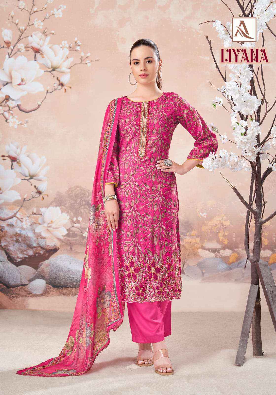Alok Liyana Cambric Cotton Dress Material 4 pcs Catalogue