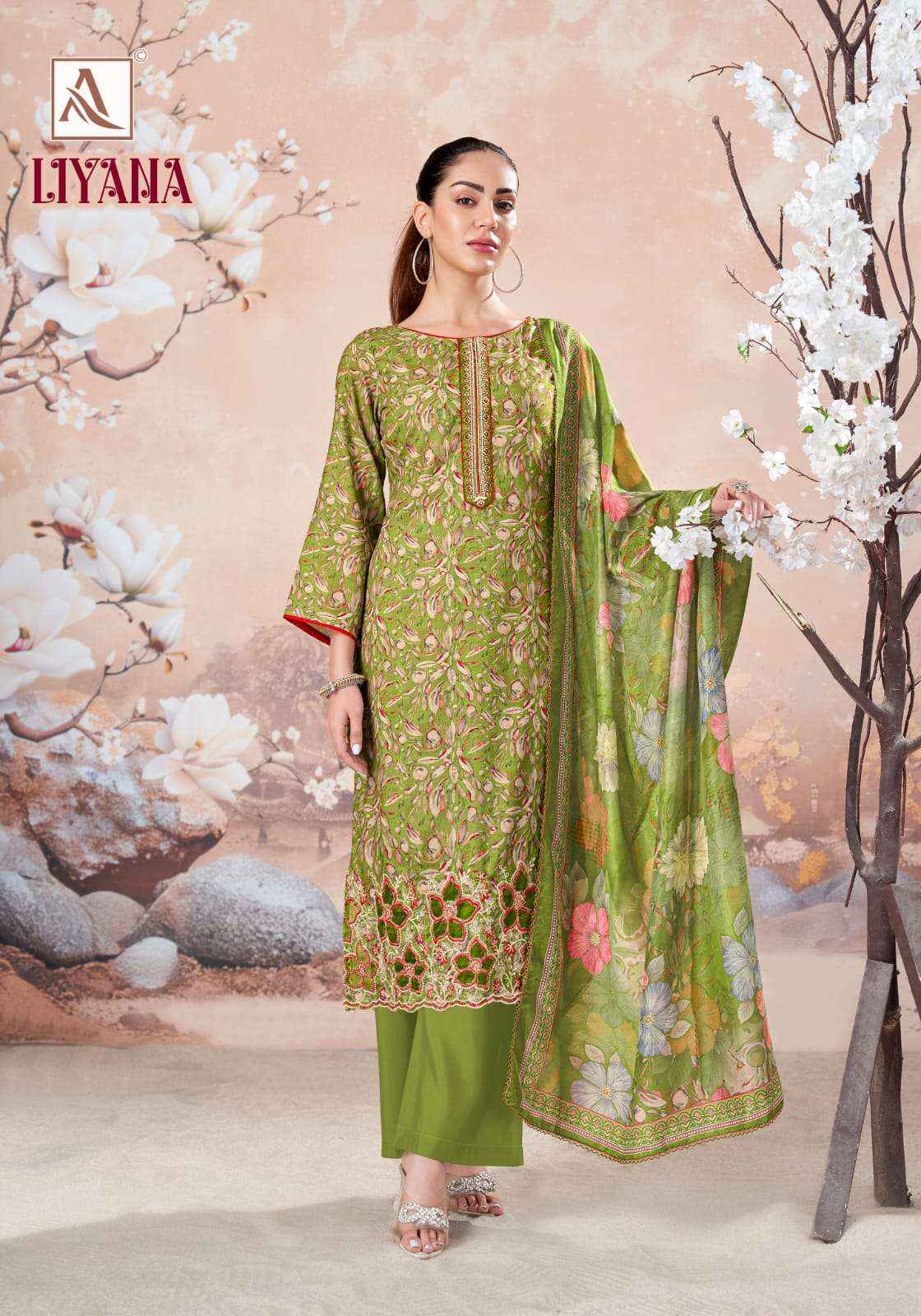 Alok Liyana Cambric Cotton Dress Material 4 pcs Catalogue