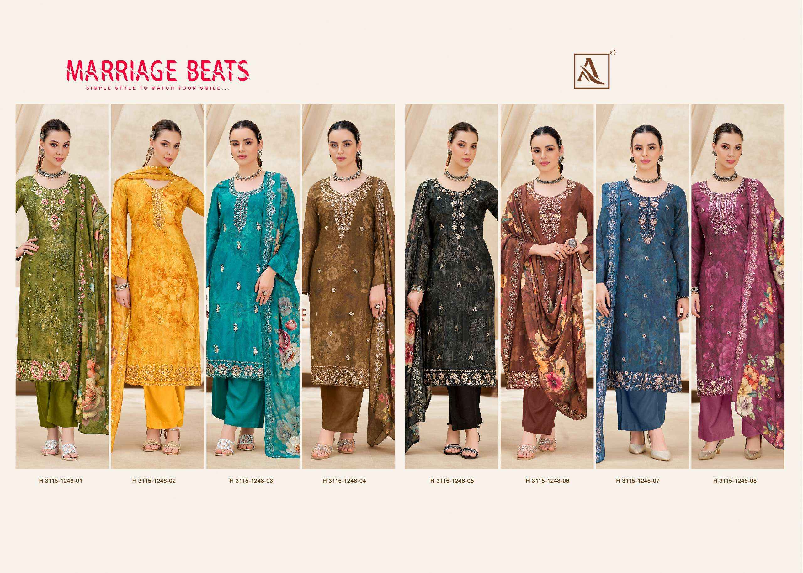 Alok Marriage Beats Viscose Dress Material 8 pcs Catalogue