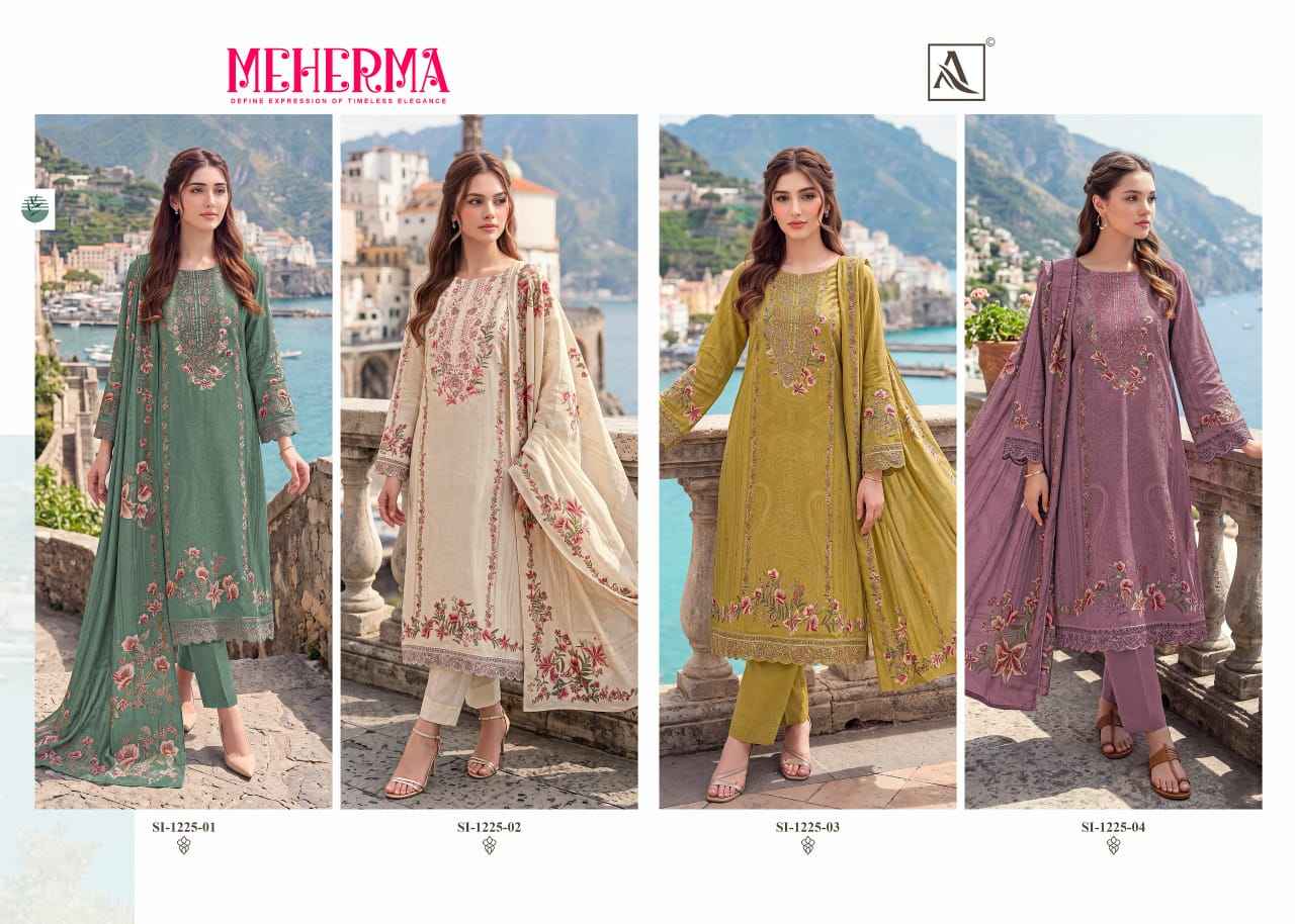 Alok Meherma Viscose Maslin Dress Material 4 pcs Catalogue