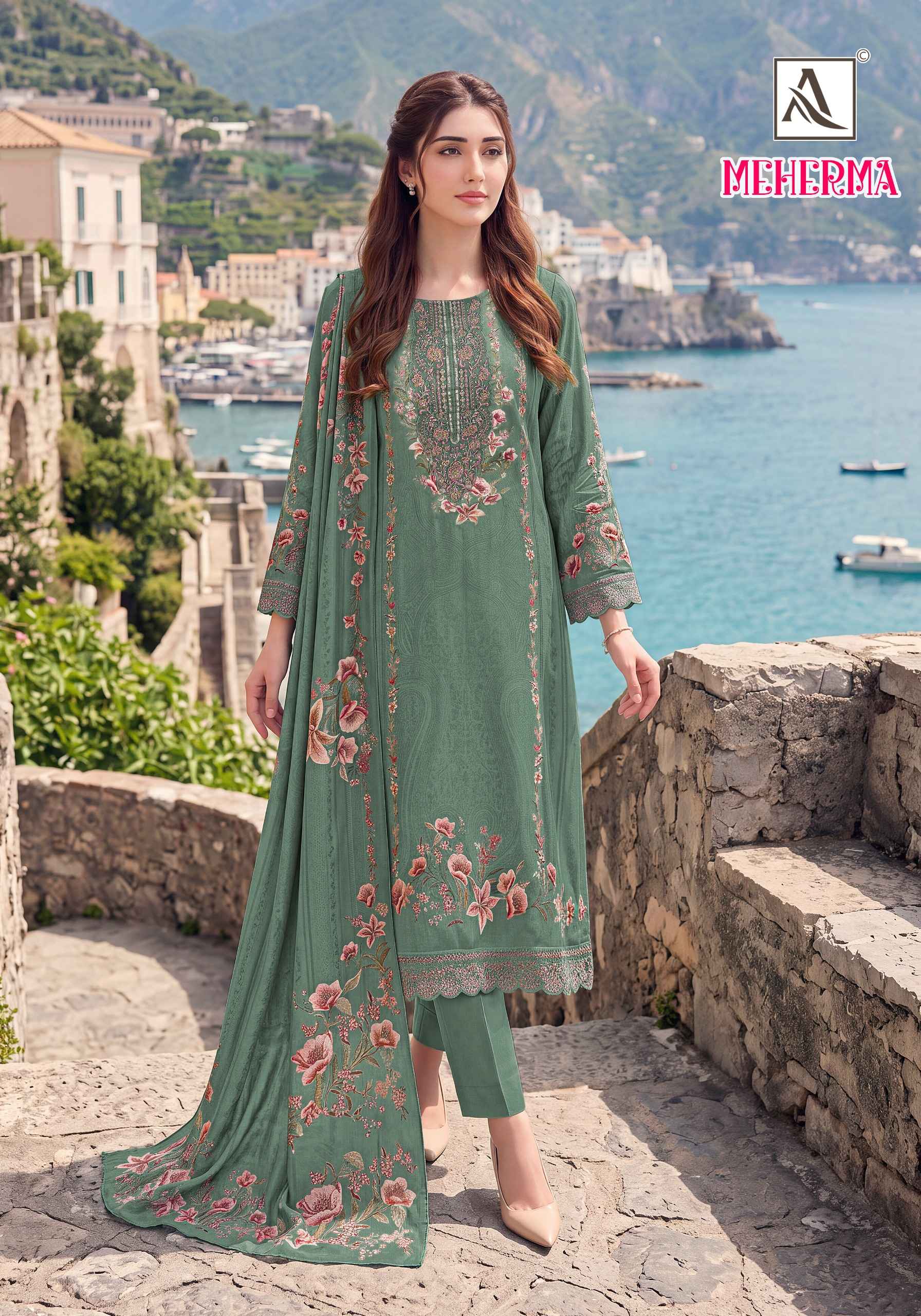 Alok Meherma Viscose Maslin Dress Material 4 pcs Catalogue