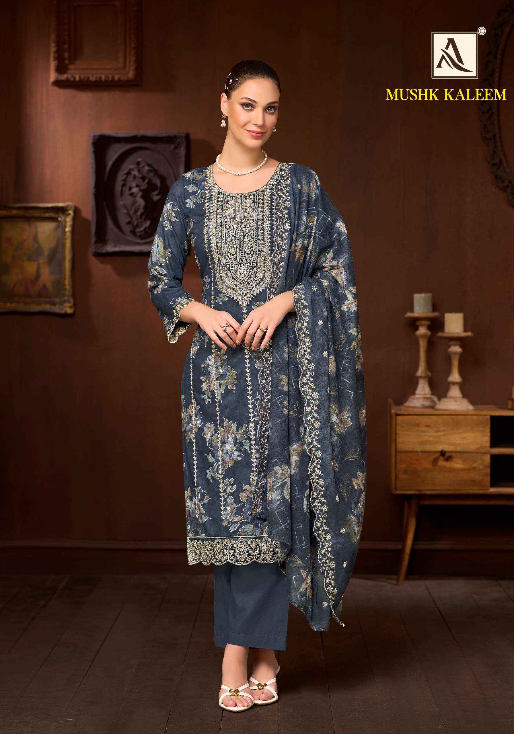 Alok Mushk Kaleem Cambric Cotton Dress Material 6 pcs Catalogue