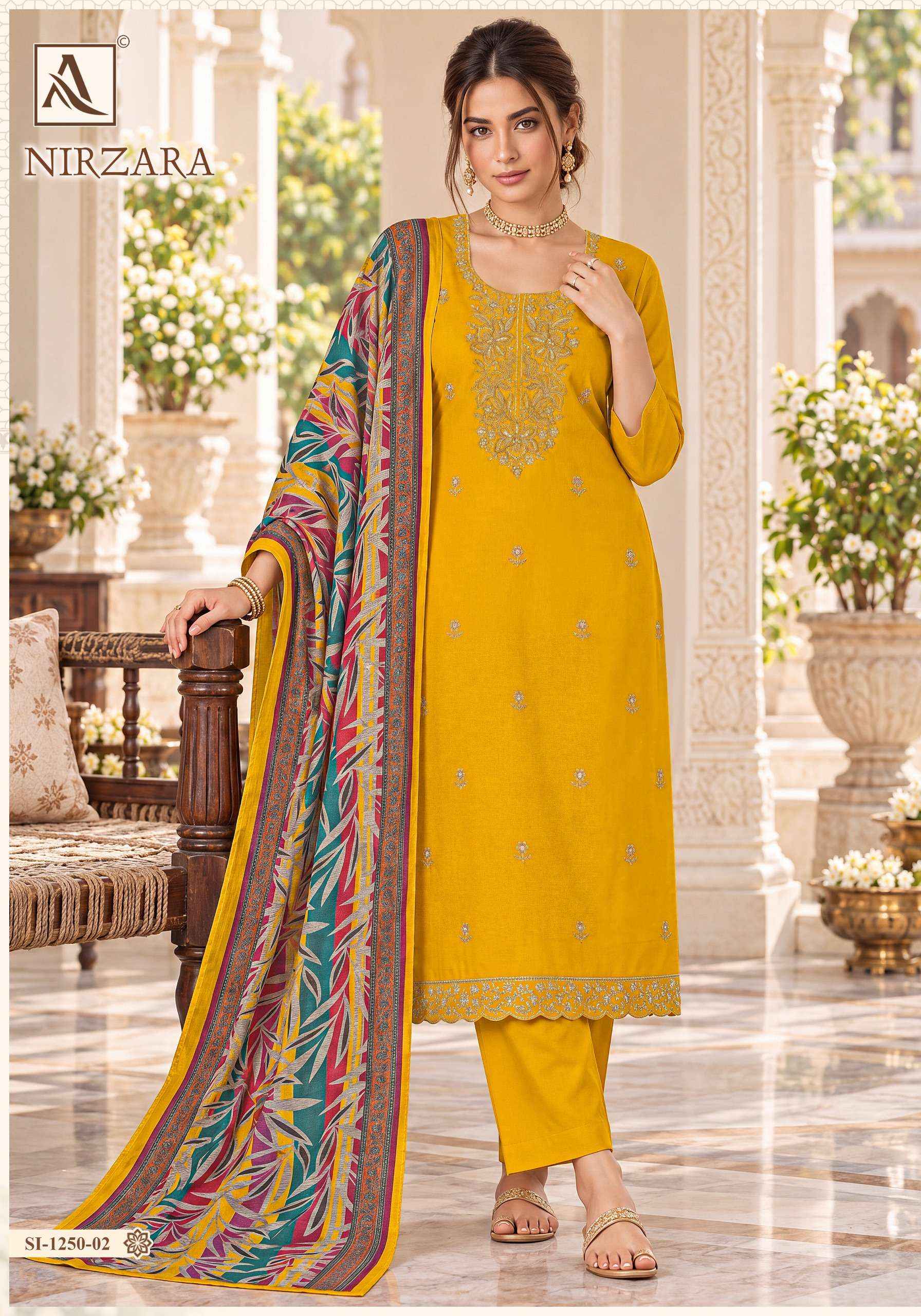 Alok Nirzara Jam Cotton Dress Material 6 pcs Catalogue