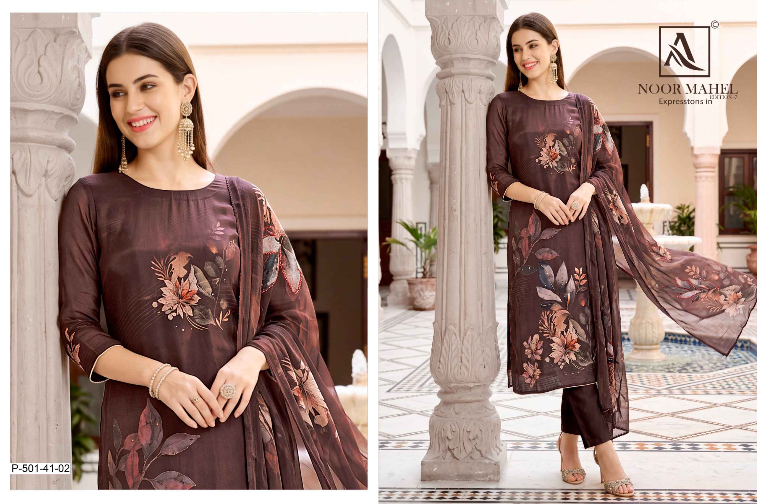 Alok Noor Mahel Edition 7 Viscose Dress Material 4 pcs Catalogue