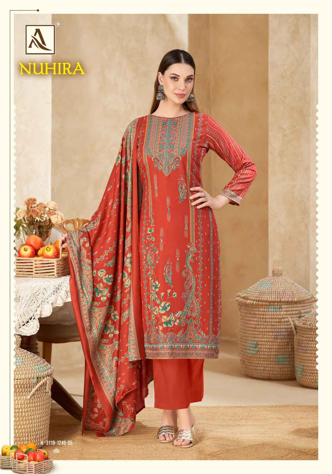 Alok Nuhira Viscose Pashmina Dress Material 6 pcs Catalogue